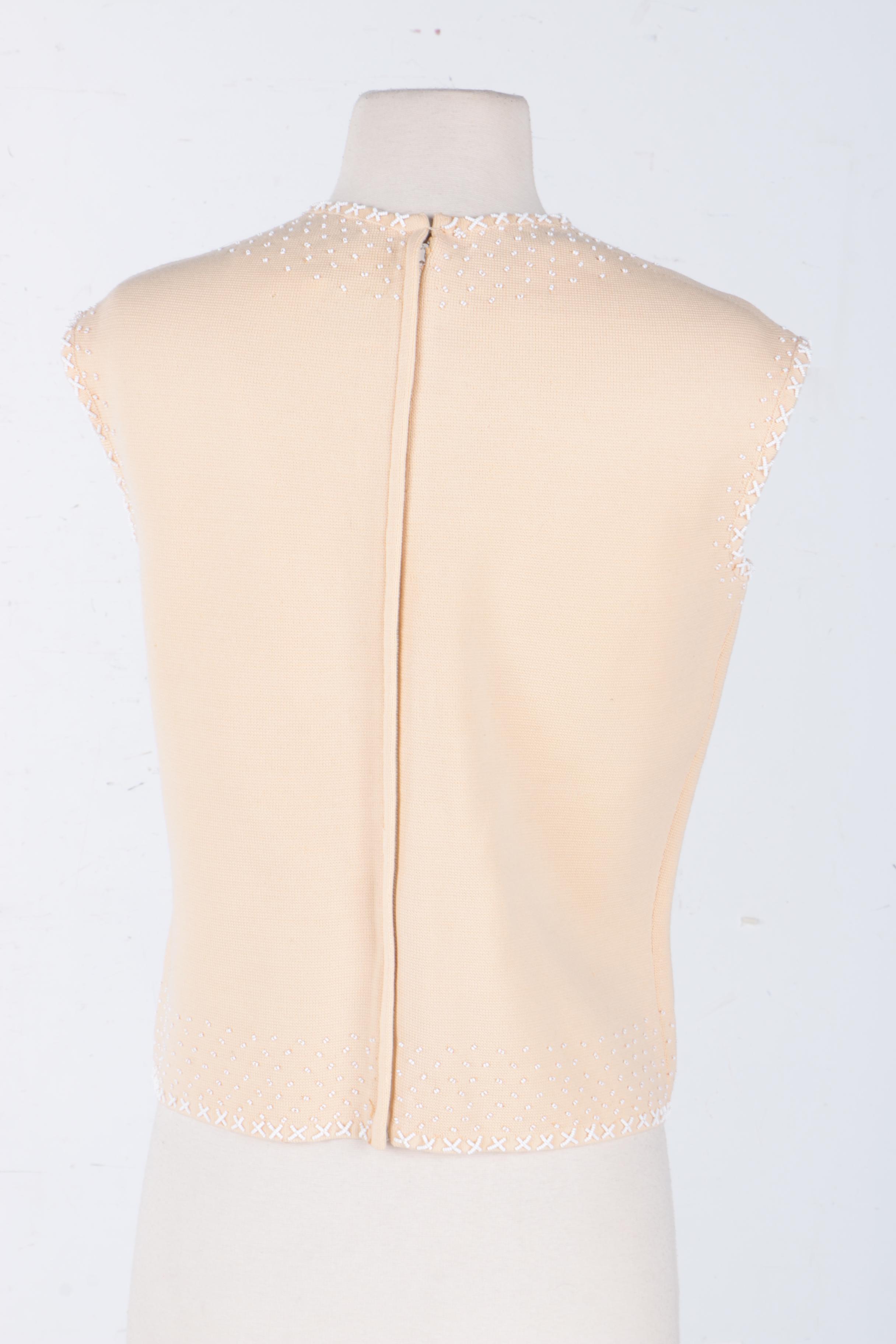 Women's Circa 1950s Vintage Beaded Sleeveless Top