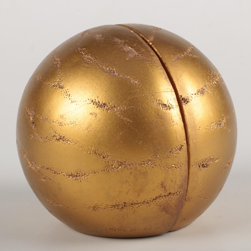 Pair of Ceramic Split Sphere Bookends by Silvestri