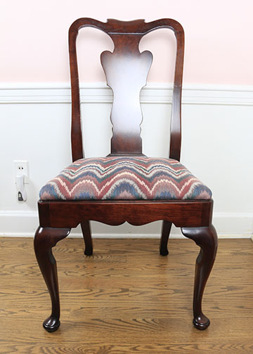 Cherry Queen Anne Style Dining Table And Six Chairs