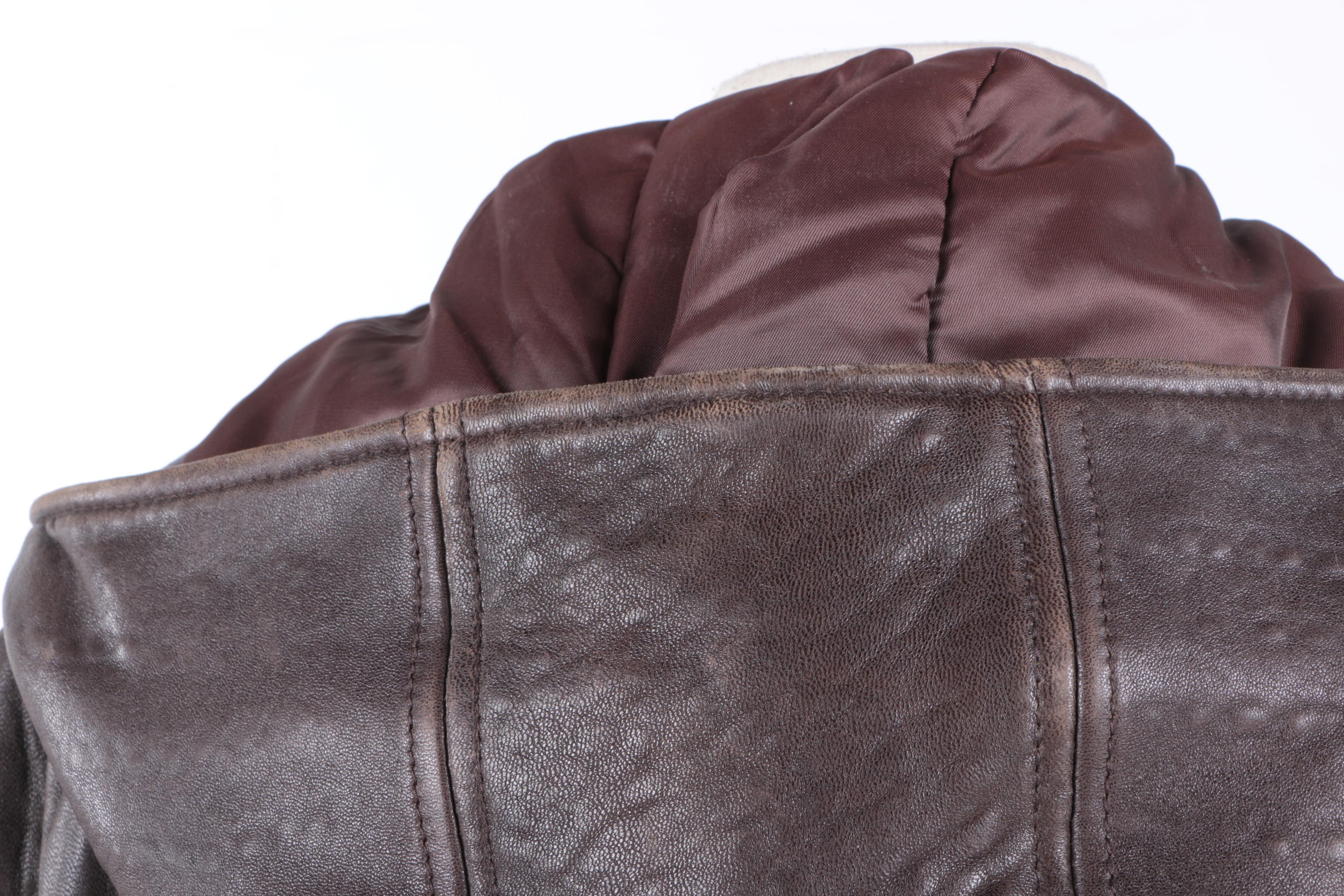 Men's Tiboa Dark Brown Leather Parka