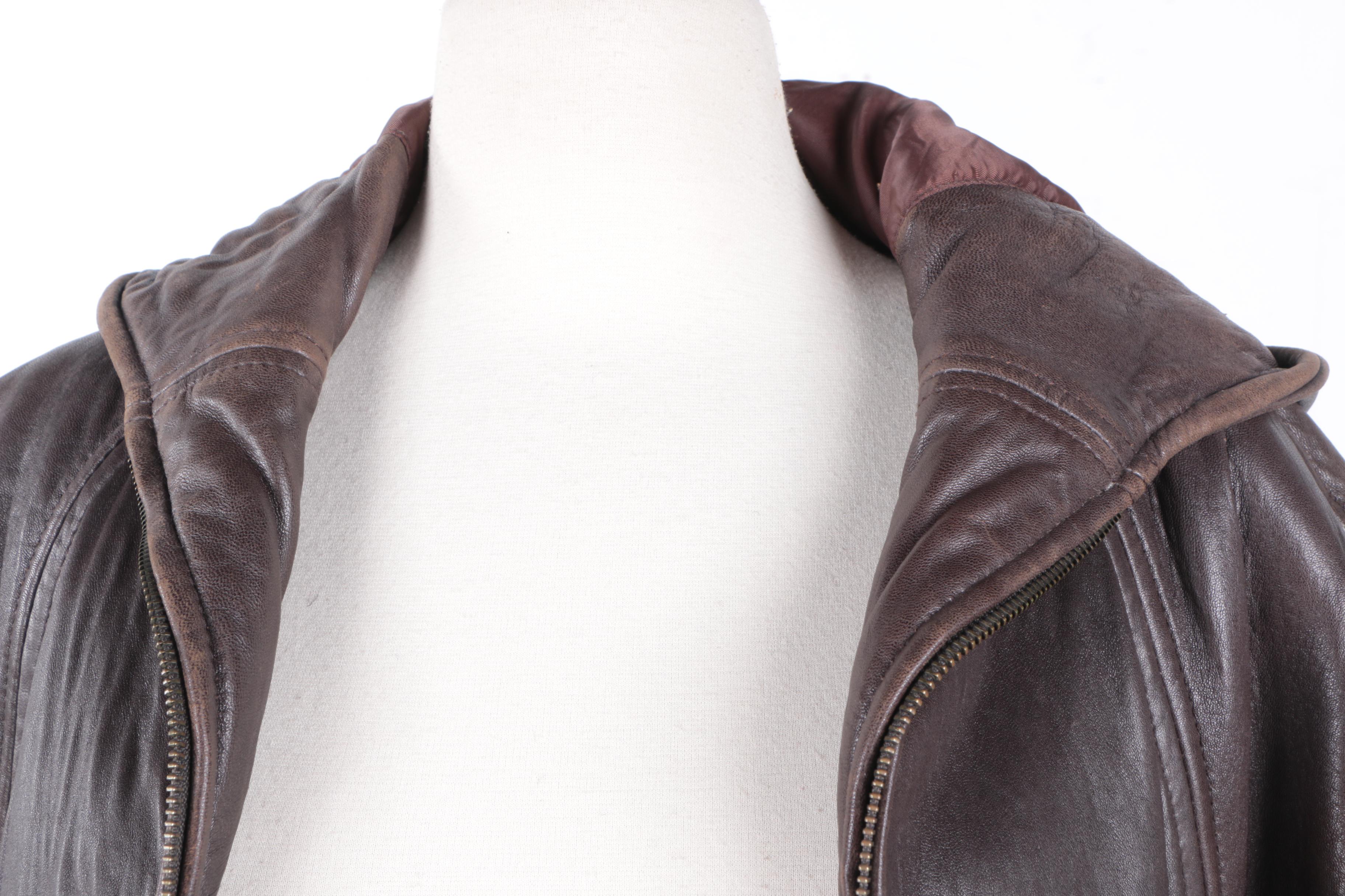 Men's Tiboa Dark Brown Leather Parka