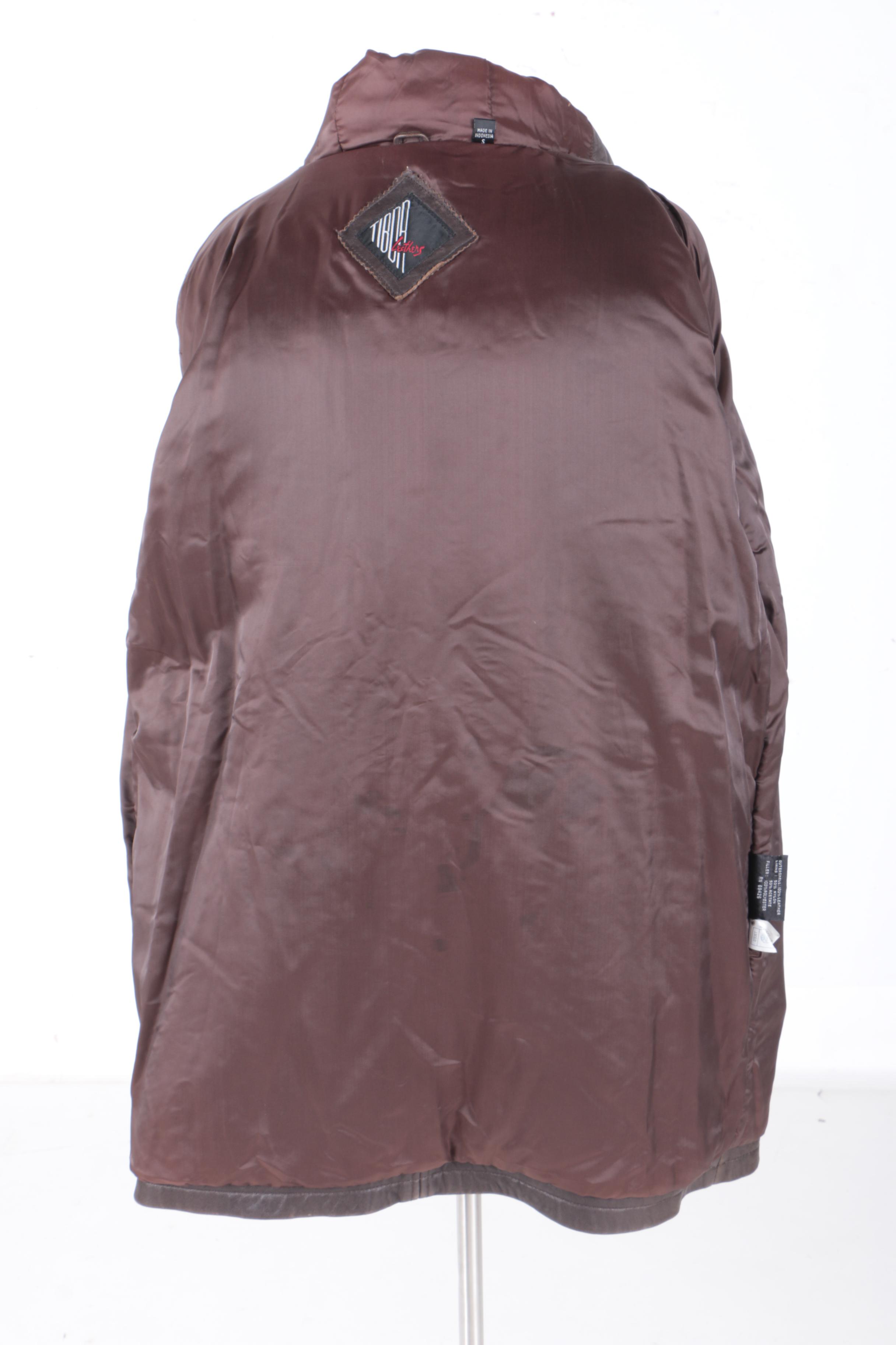Men's Tiboa Dark Brown Leather Parka