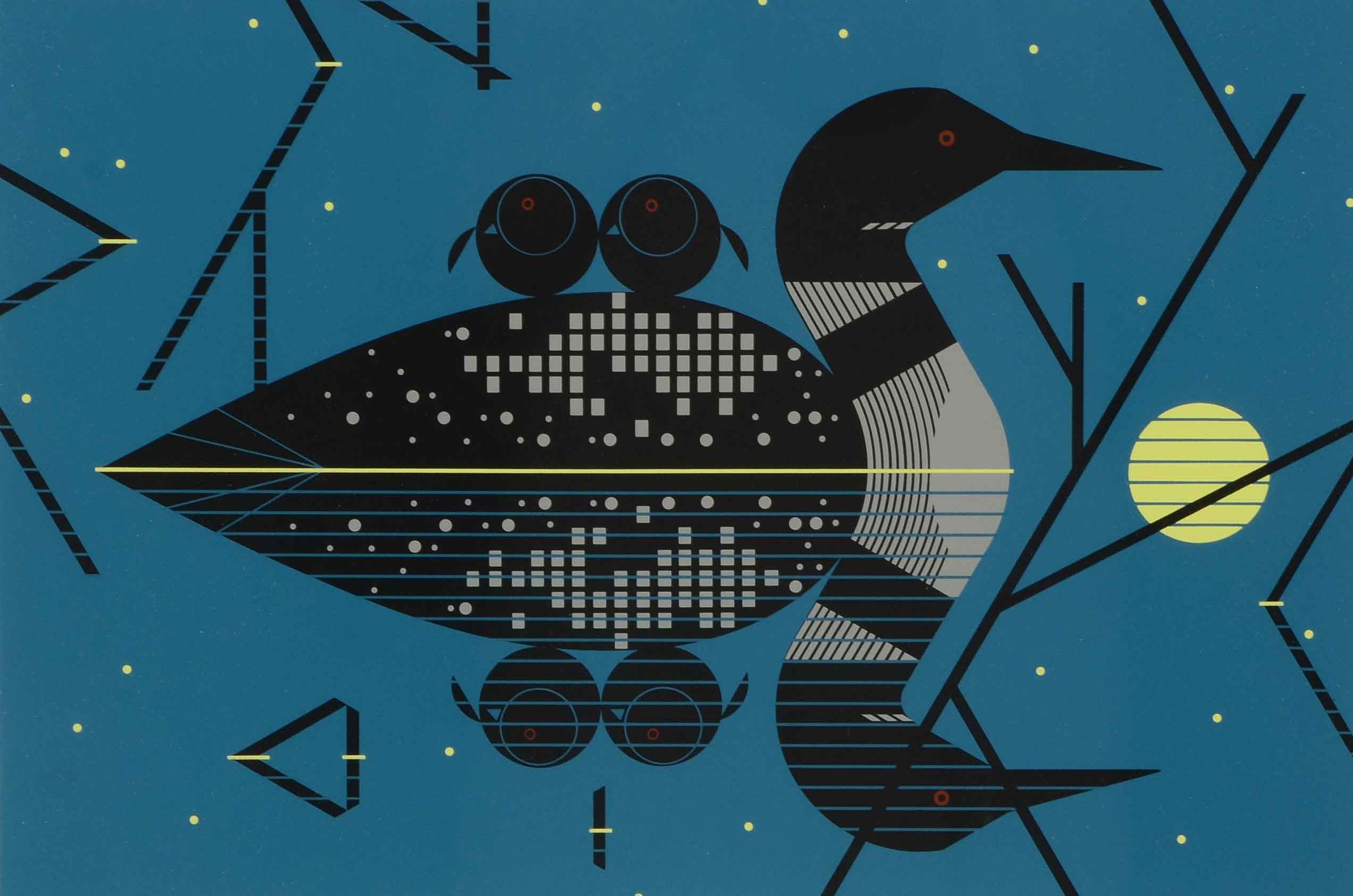 Charley Harper Signed Limited Edition Serigraph "Clair de Loon"