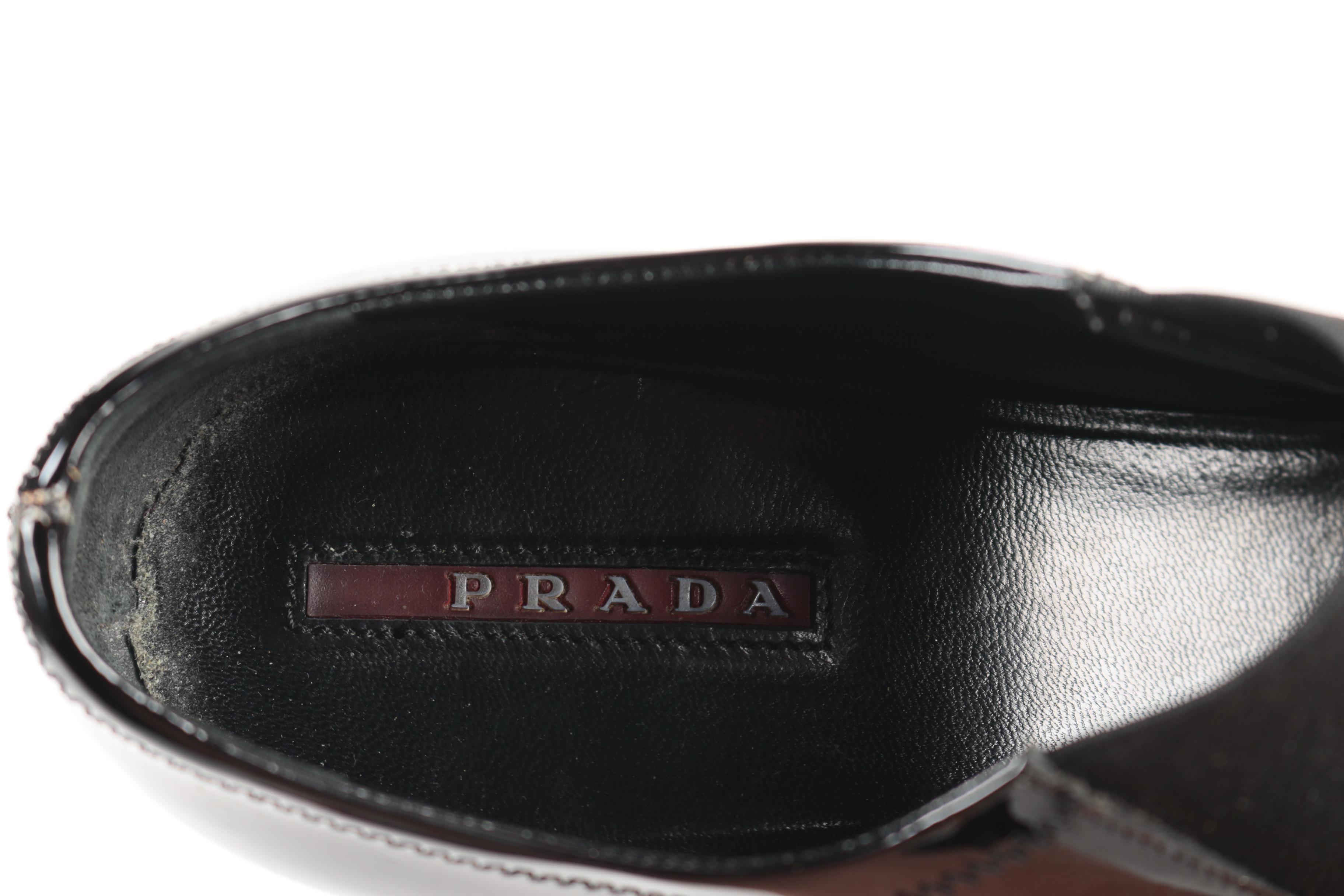 Prada Ombre Patent Leather Wedges