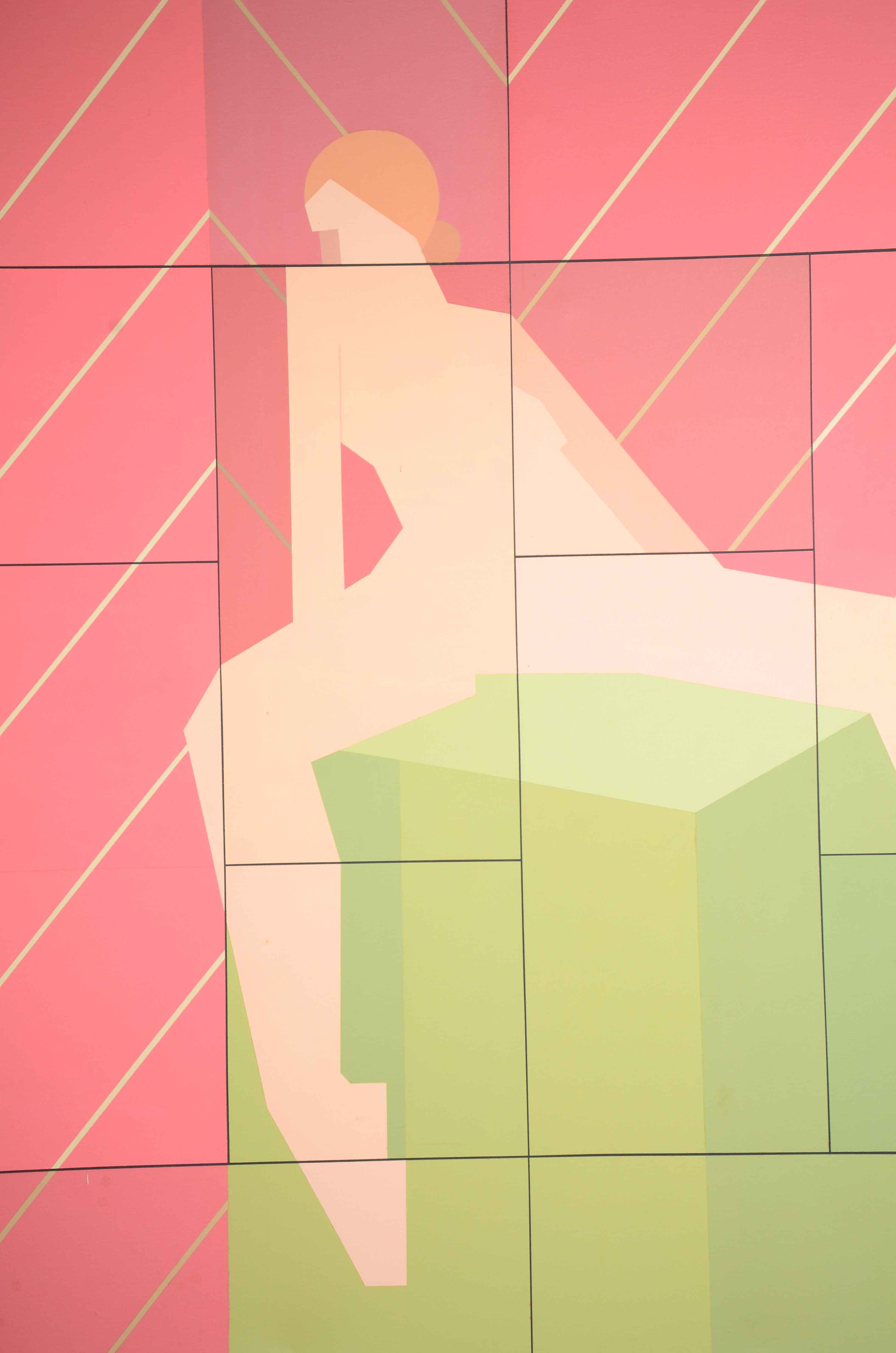 D. LaTorre Abstract Oil on Canvas Painting "Leda"