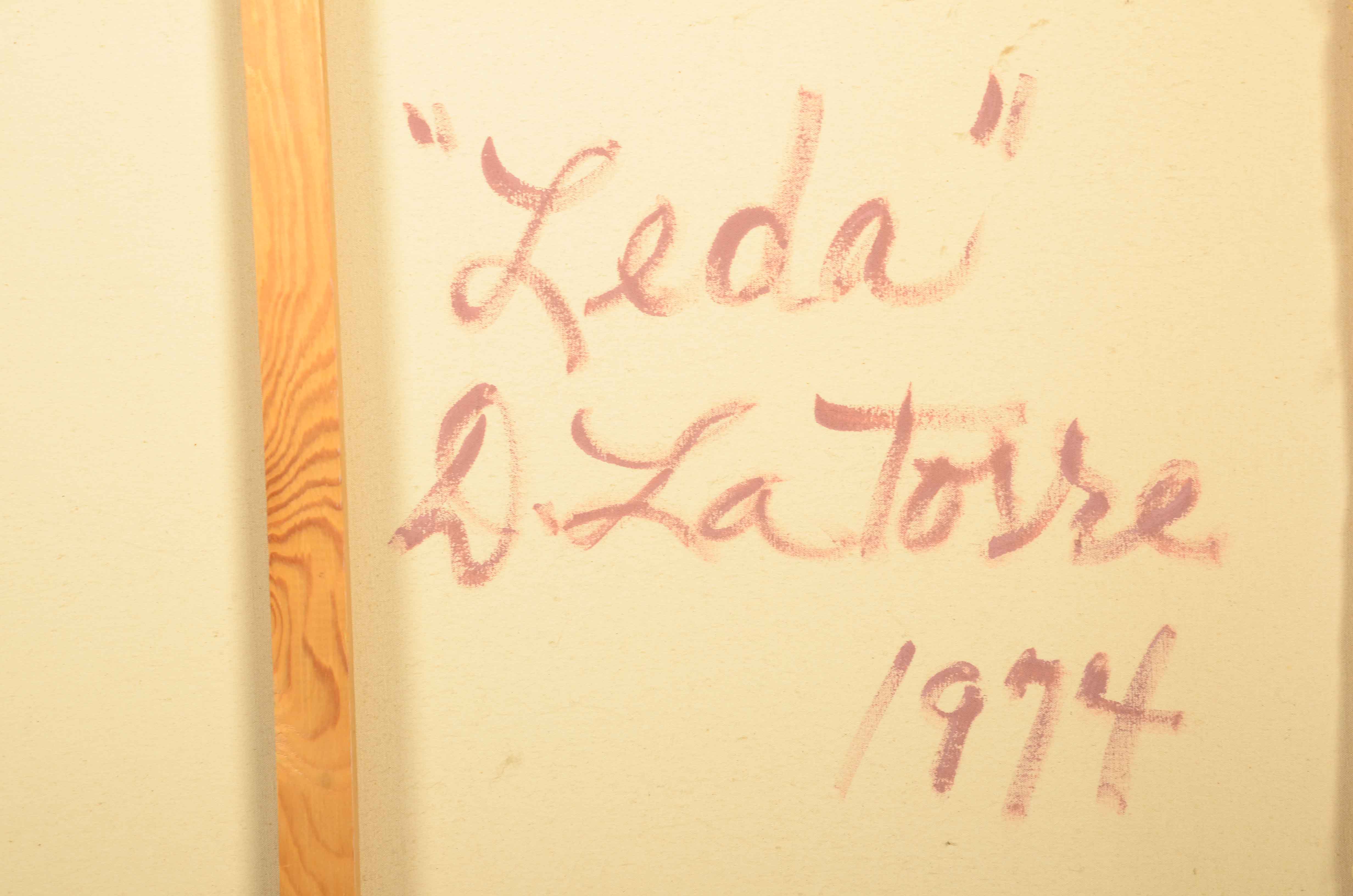 D. LaTorre Abstract Oil on Canvas Painting "Leda"