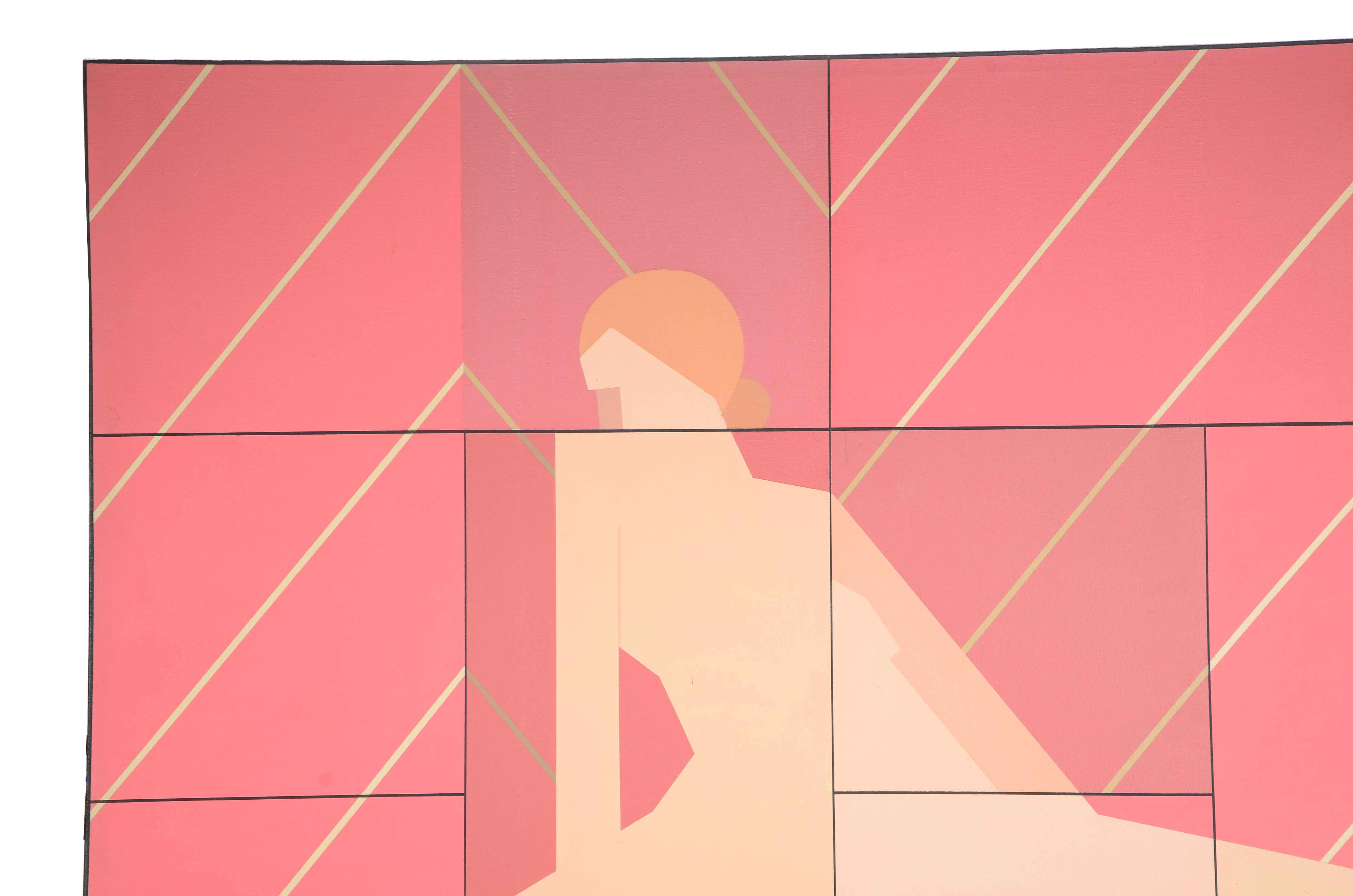 D. LaTorre Abstract Oil on Canvas Painting "Leda"