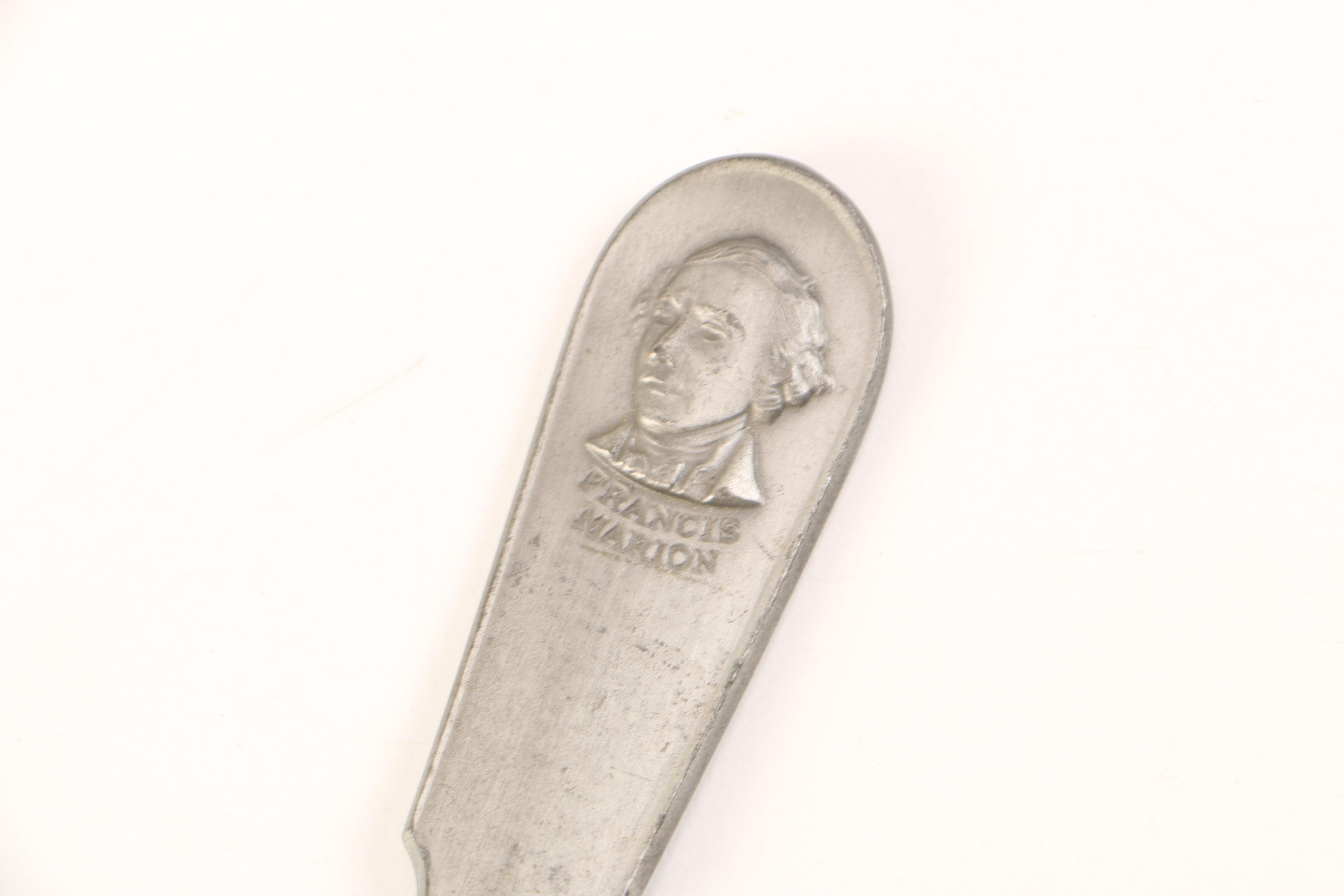 Pair of Franklin Mint "Found Fathers" Pewter Spoons