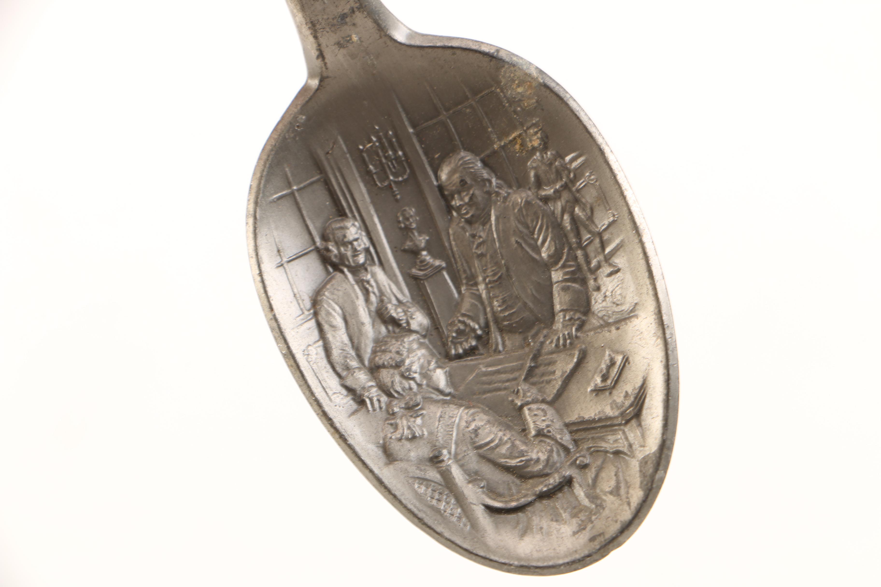 Pair of Franklin Mint "Found Fathers" Pewter Spoons