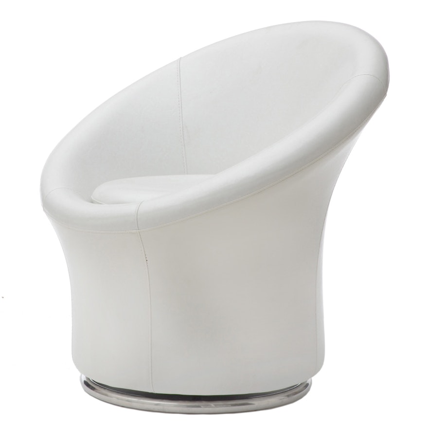 White Vinyl Swivel Chair