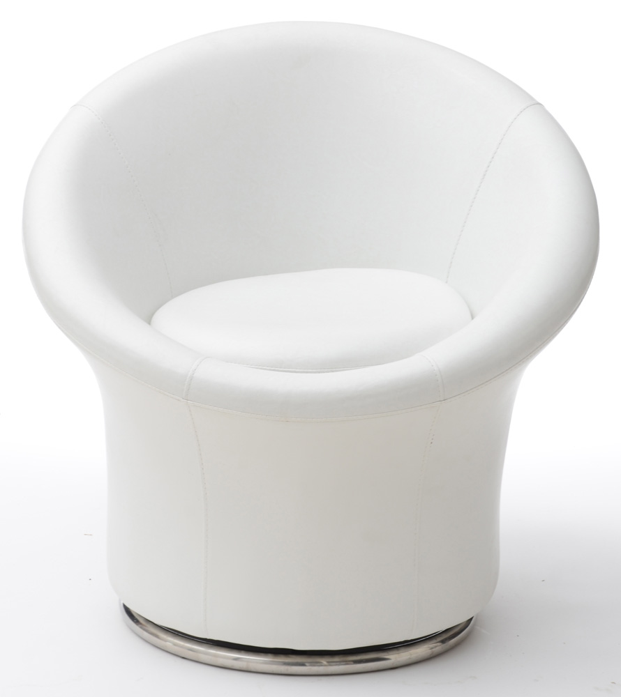 White Vinyl Swivel Chair