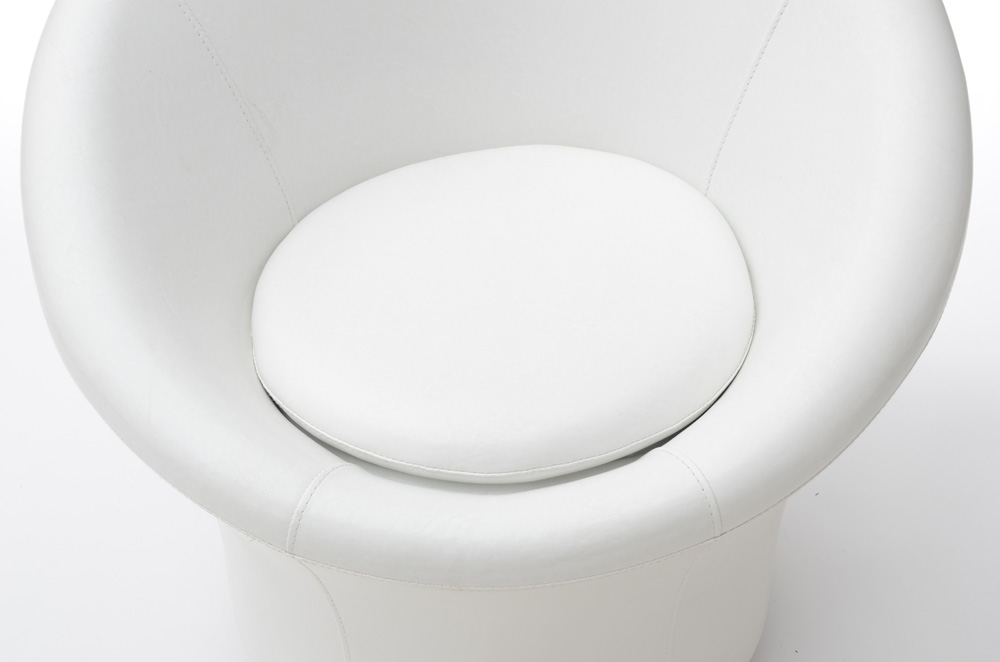 White Vinyl Swivel Chair