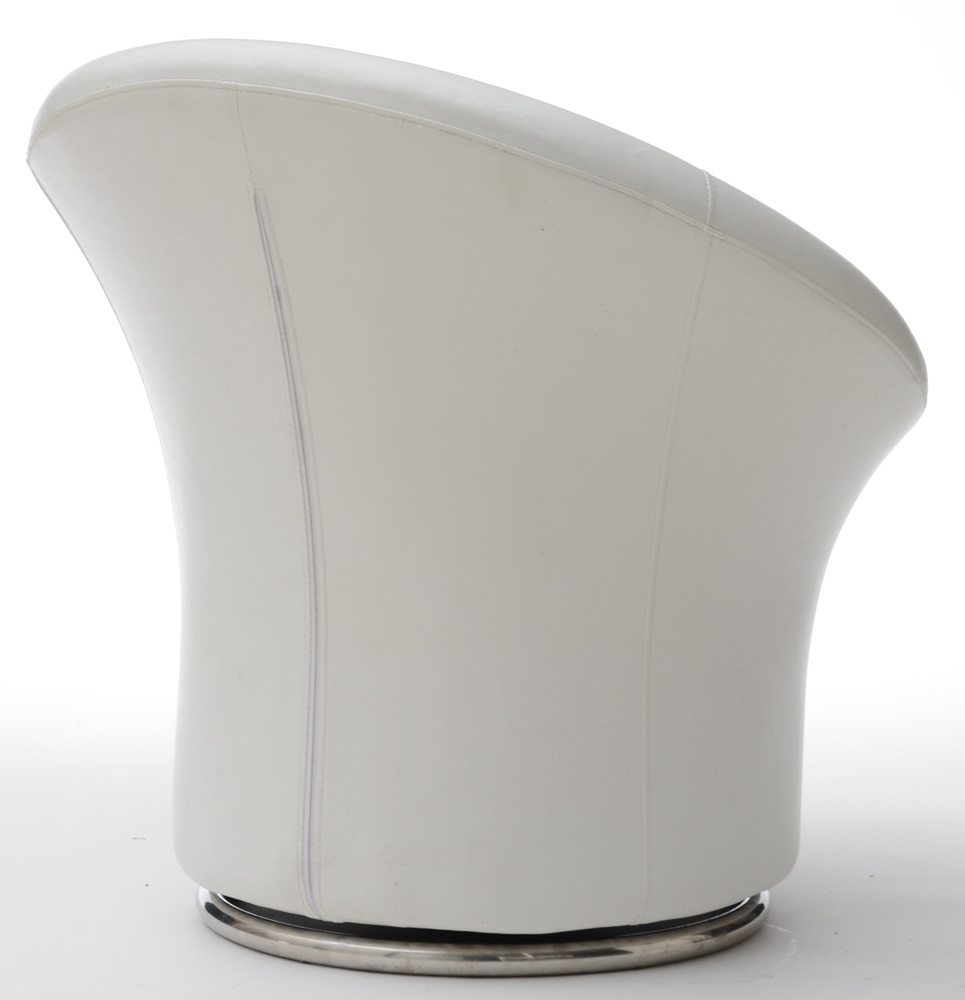 White Vinyl Swivel Chair