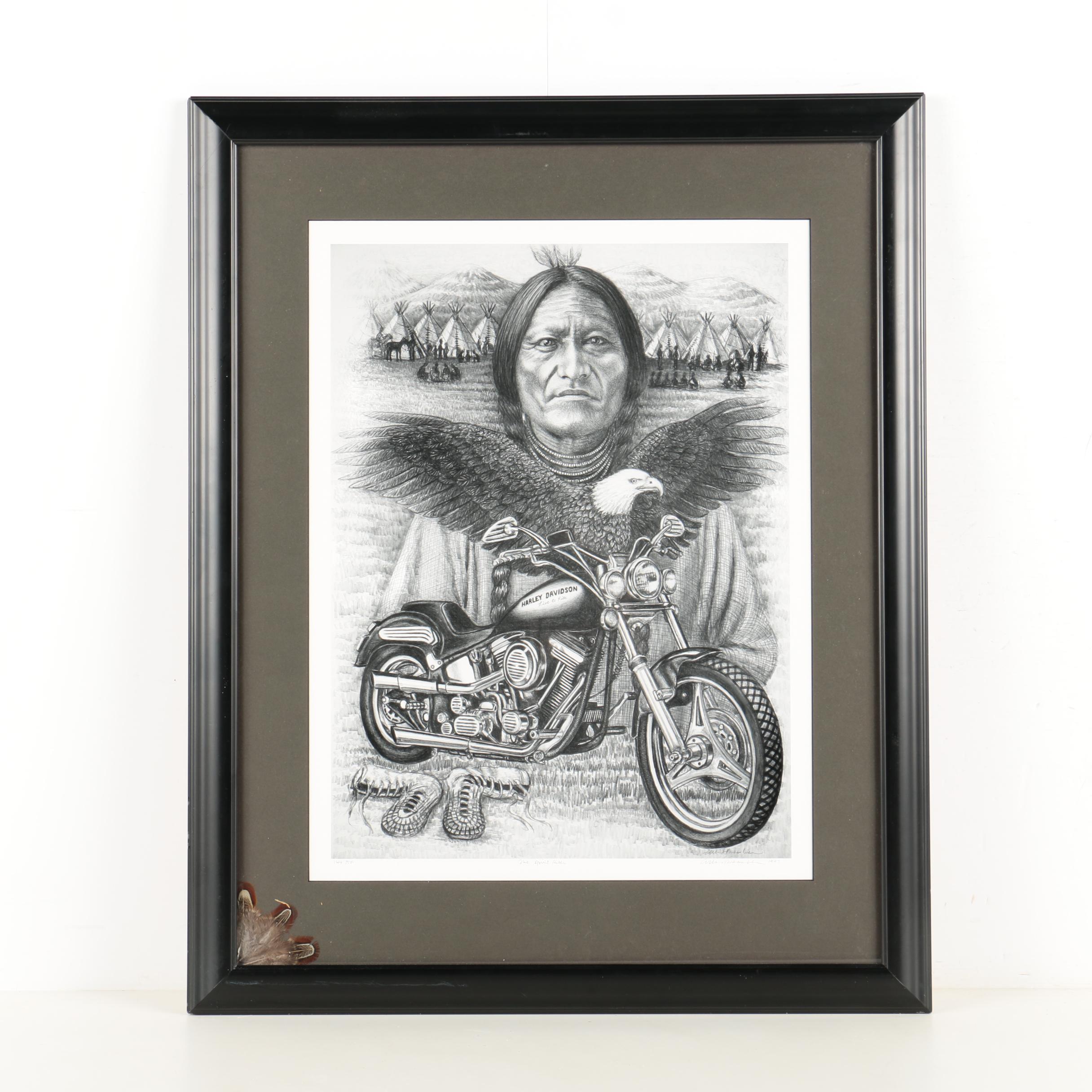 Albert Mukasa Wilson Limited Edition Halftone Print "The Spirit Rider"