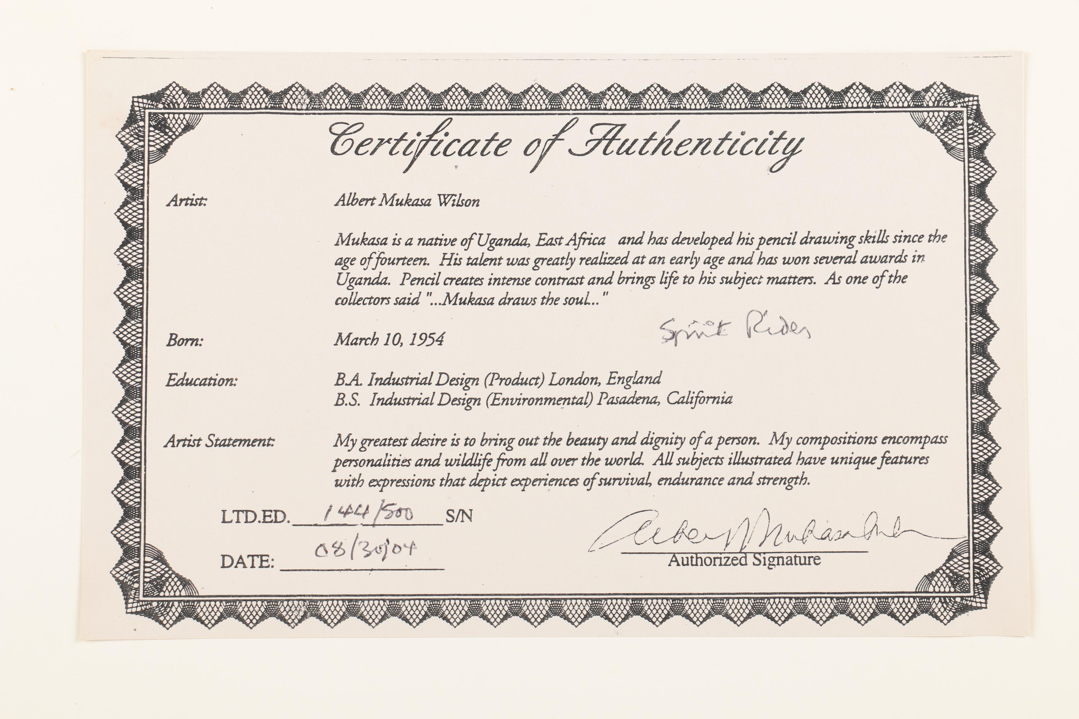 Albert Mukasa Wilson Limited Edition Halftone Print "The Spirit Rider"