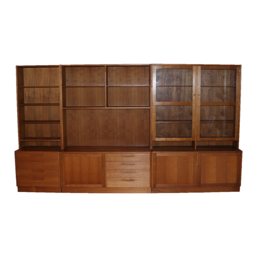 Swedish Modern Six Piece Shelving Cabinet and Curio Unit by Troeds