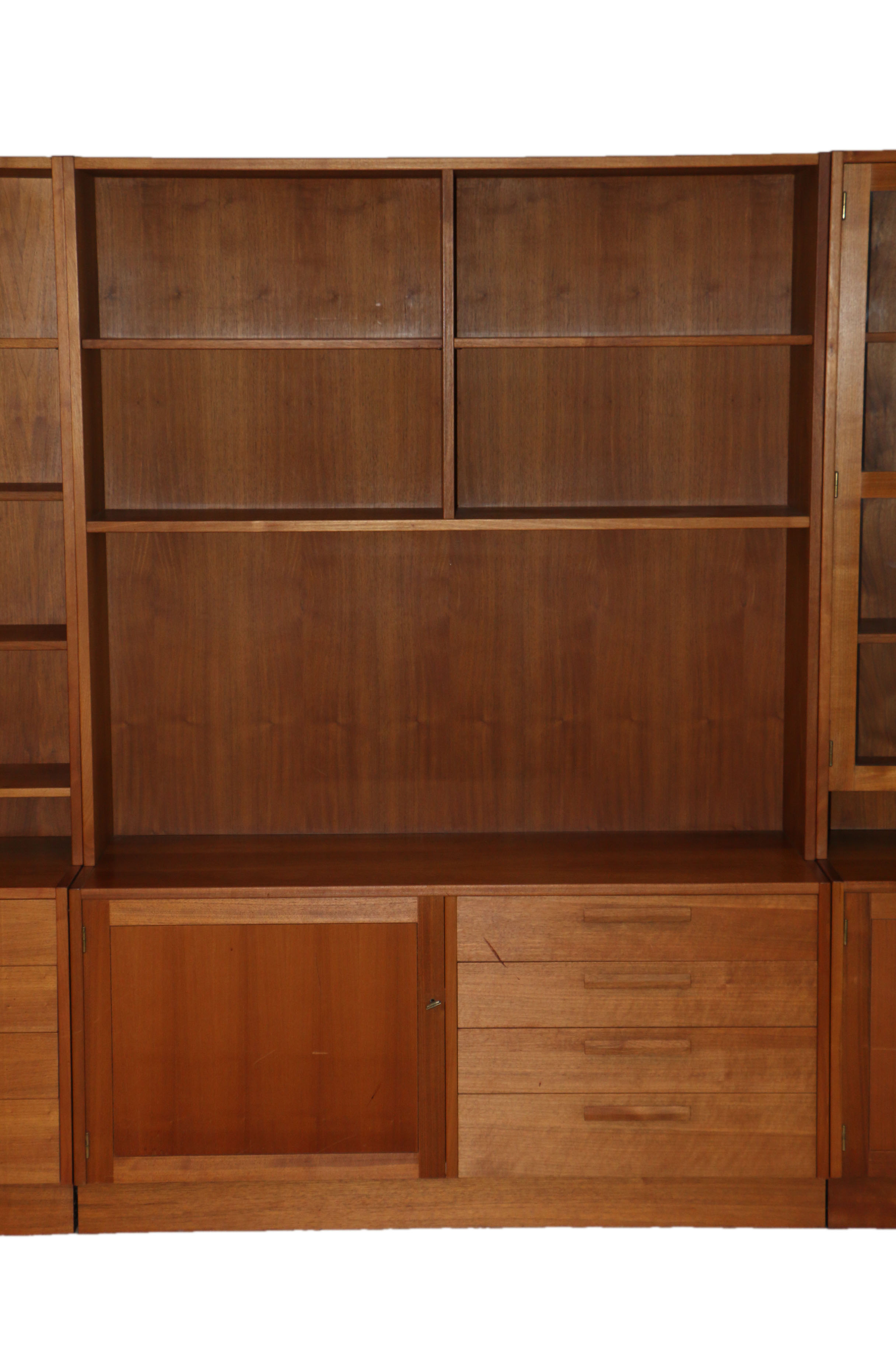 Swedish Modern Six Piece Shelving Cabinet and Curio Unit by Troeds