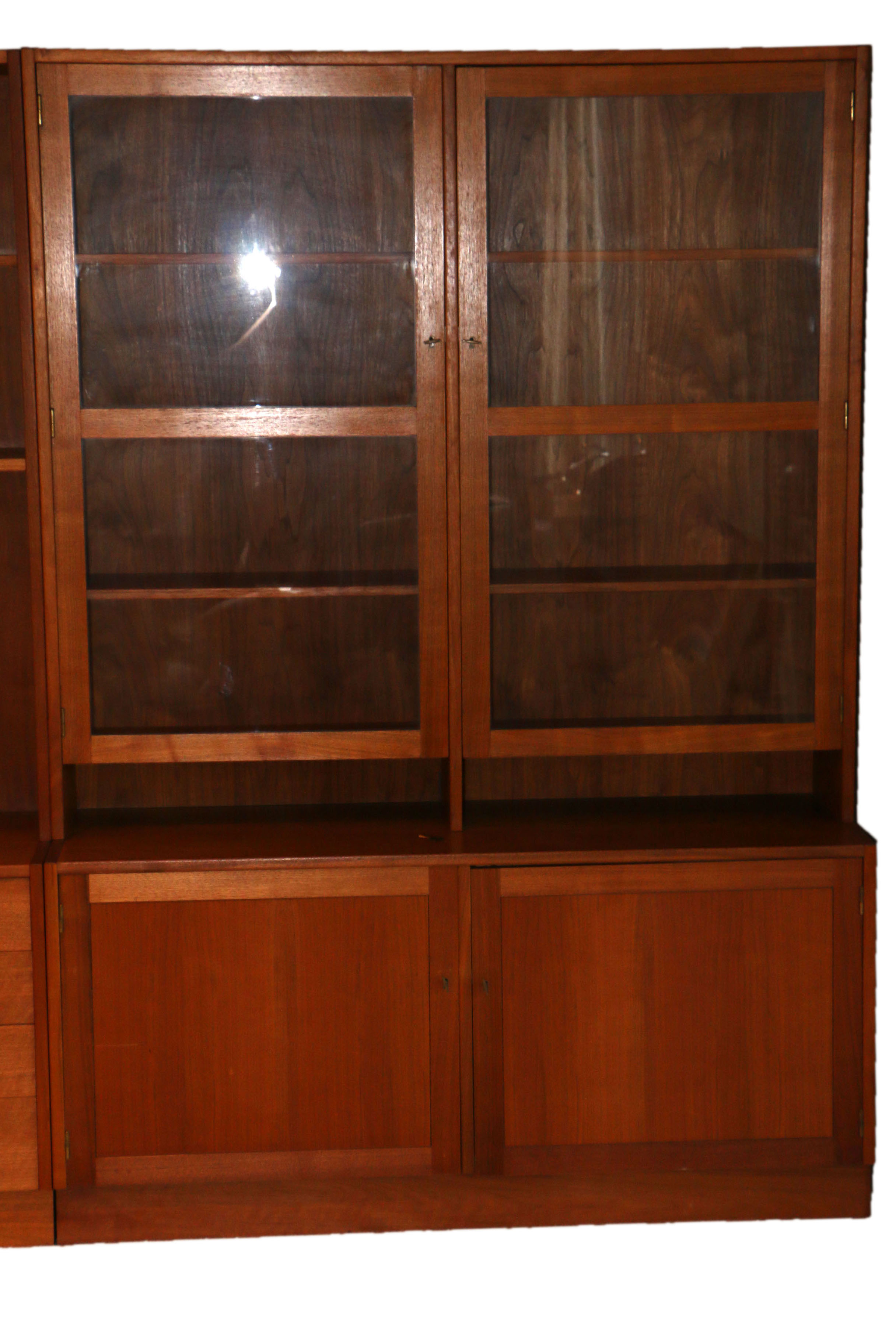 Swedish Modern Six Piece Shelving Cabinet and Curio Unit by Troeds