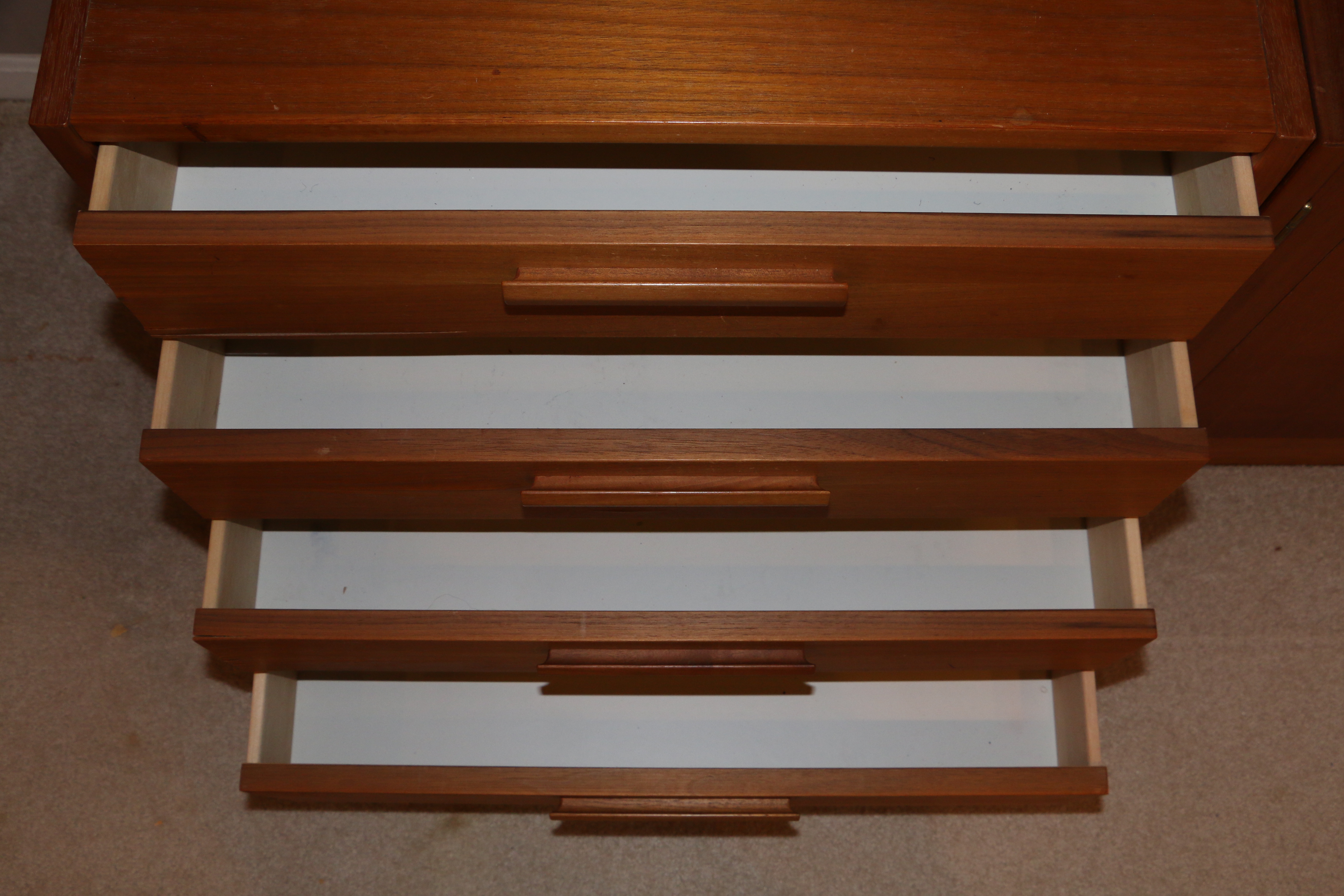 Swedish Modern Six Piece Shelving Cabinet and Curio Unit by Troeds