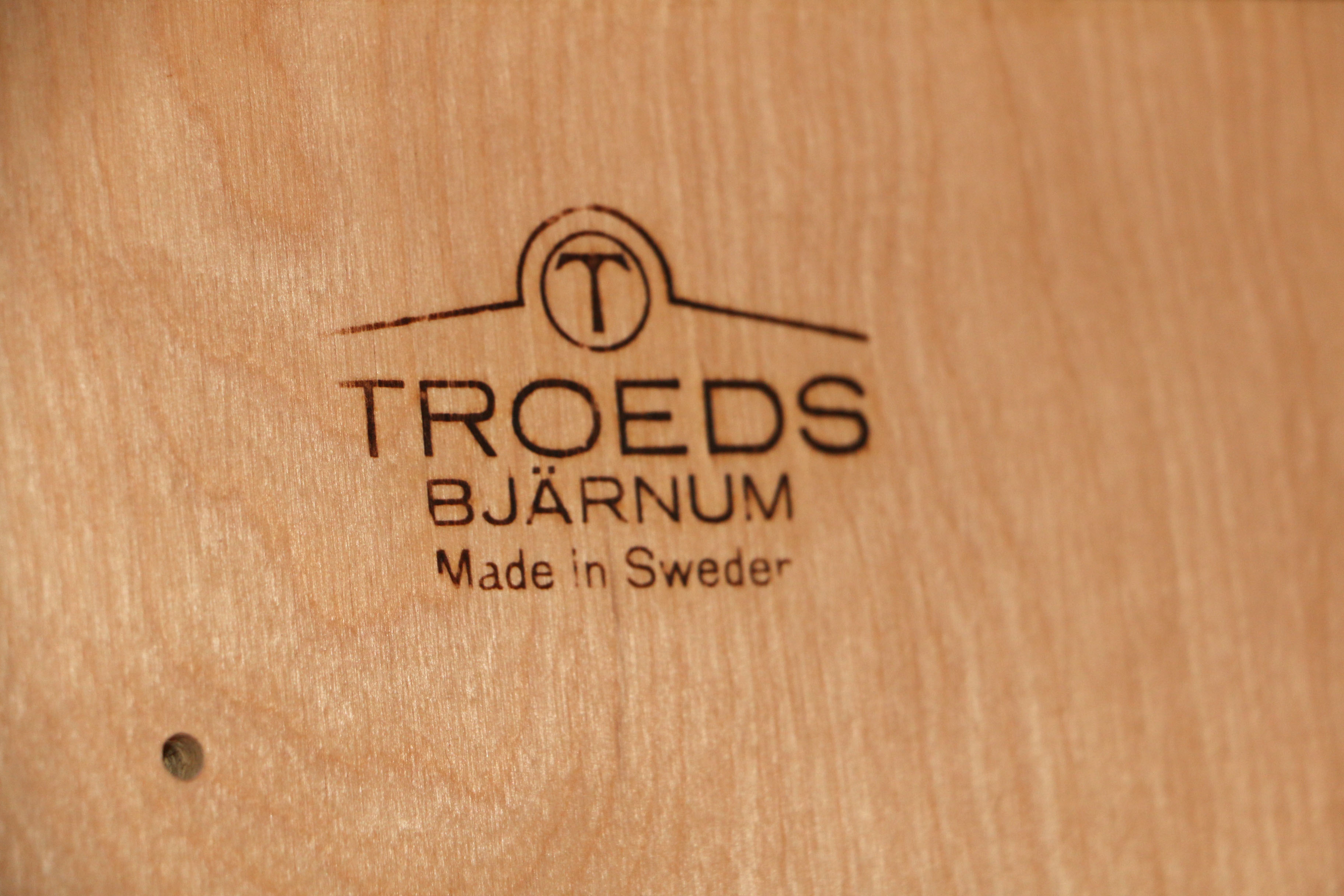 Swedish Modern Six Piece Shelving Cabinet and Curio Unit by Troeds