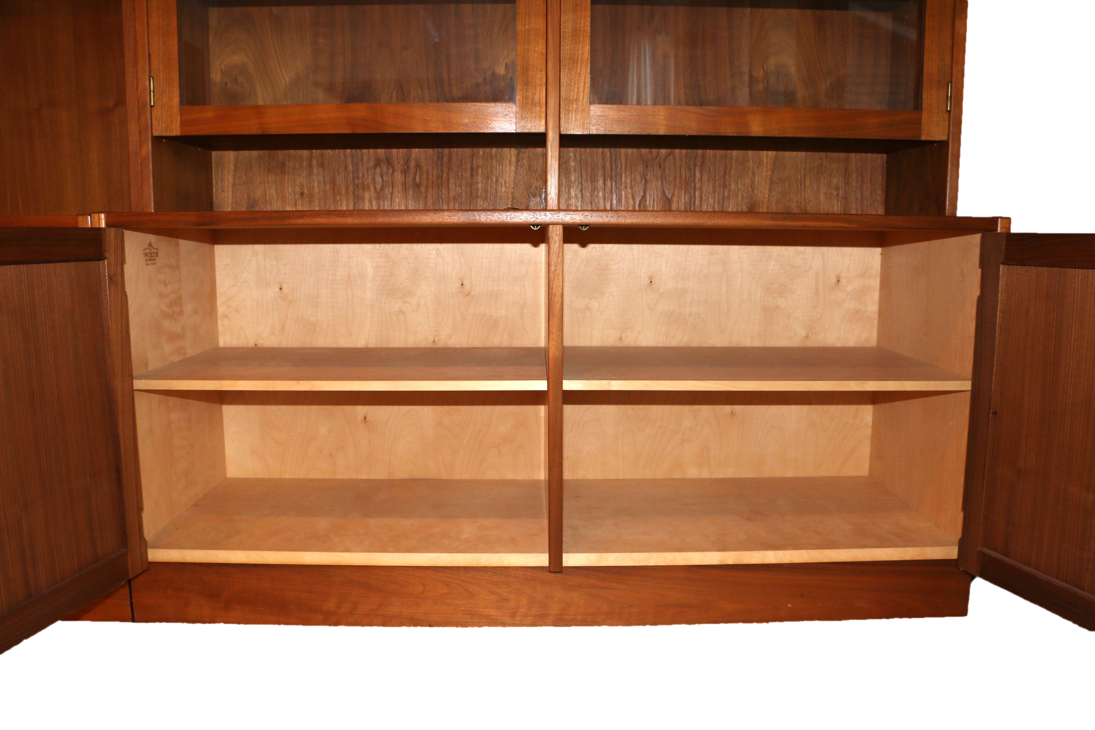 Swedish Modern Six Piece Shelving Cabinet and Curio Unit by Troeds