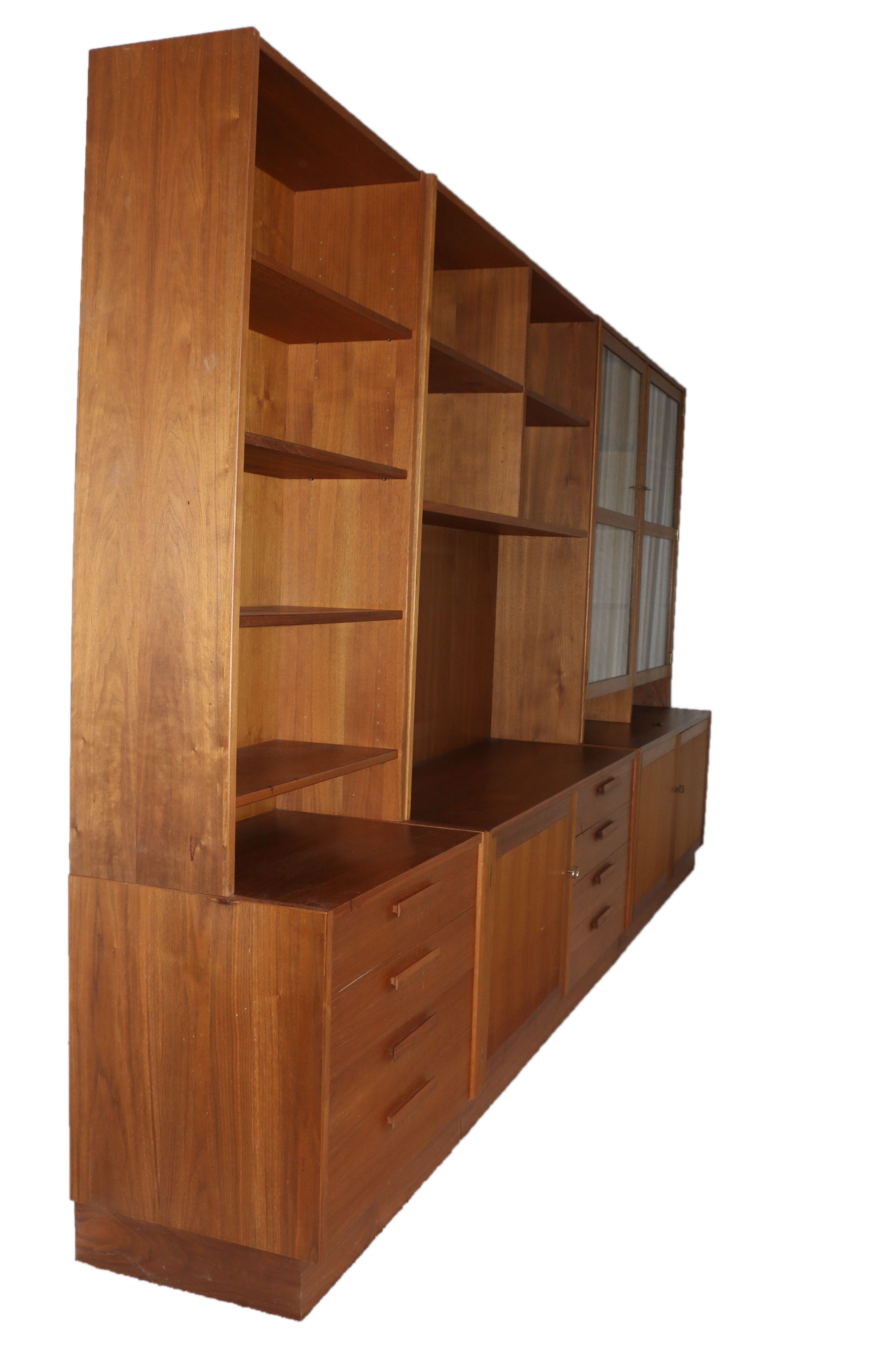 Swedish Modern Six Piece Shelving Cabinet and Curio Unit by Troeds