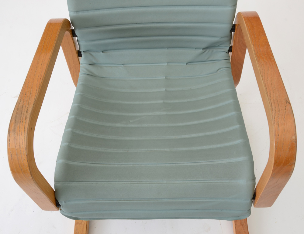 Mid Century Modern Cantilevered Oak Arm Chair by Thonet