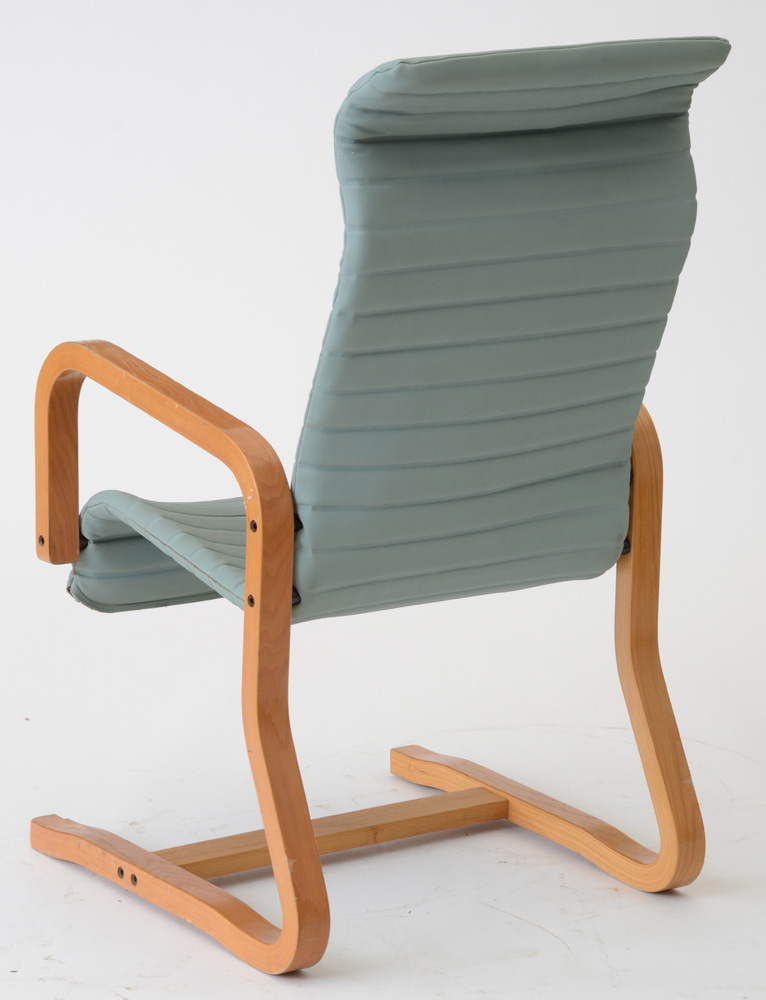 Mid Century Modern Cantilevered Oak Arm Chair by Thonet