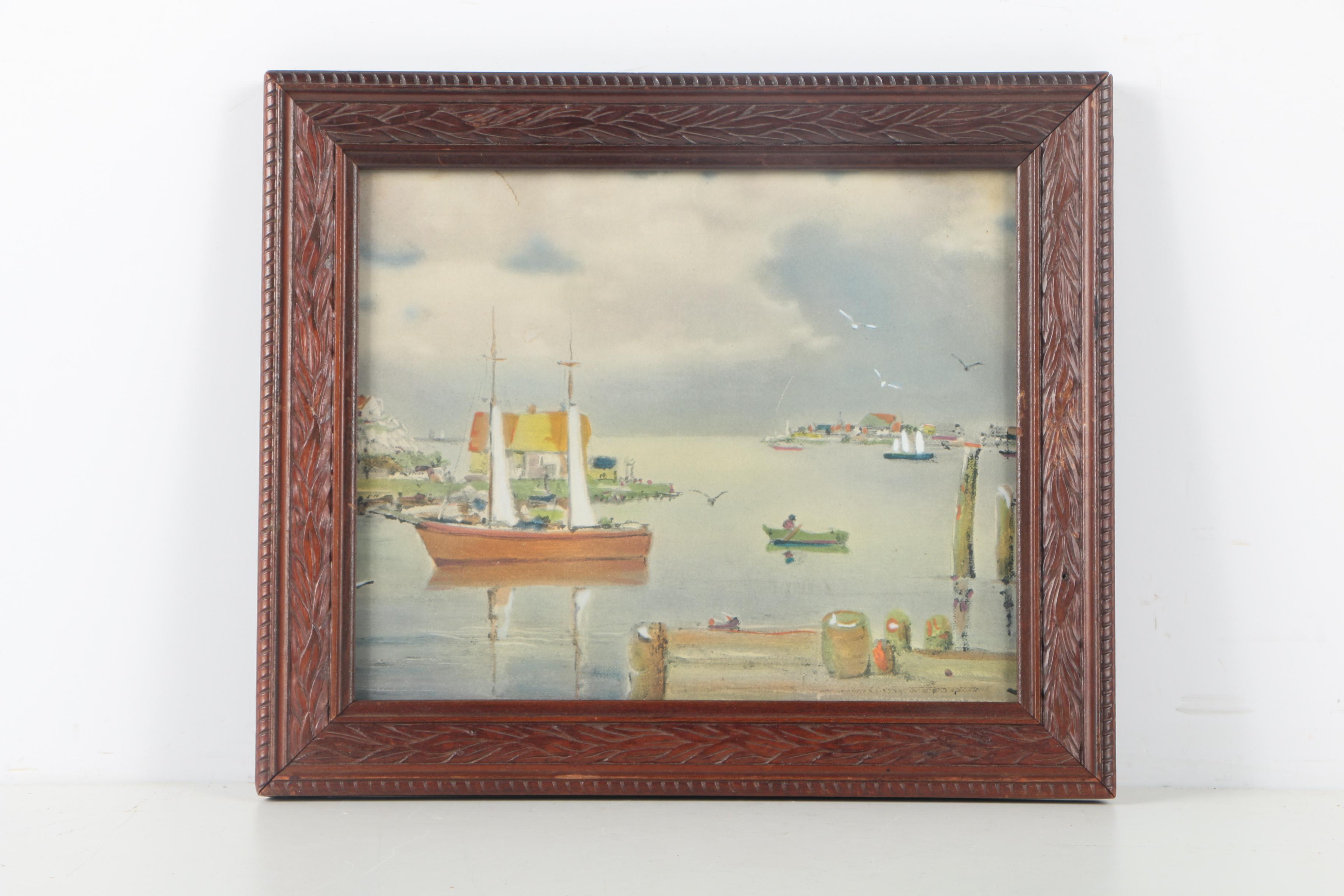 Offset Lithographs of Harbor Scenes
