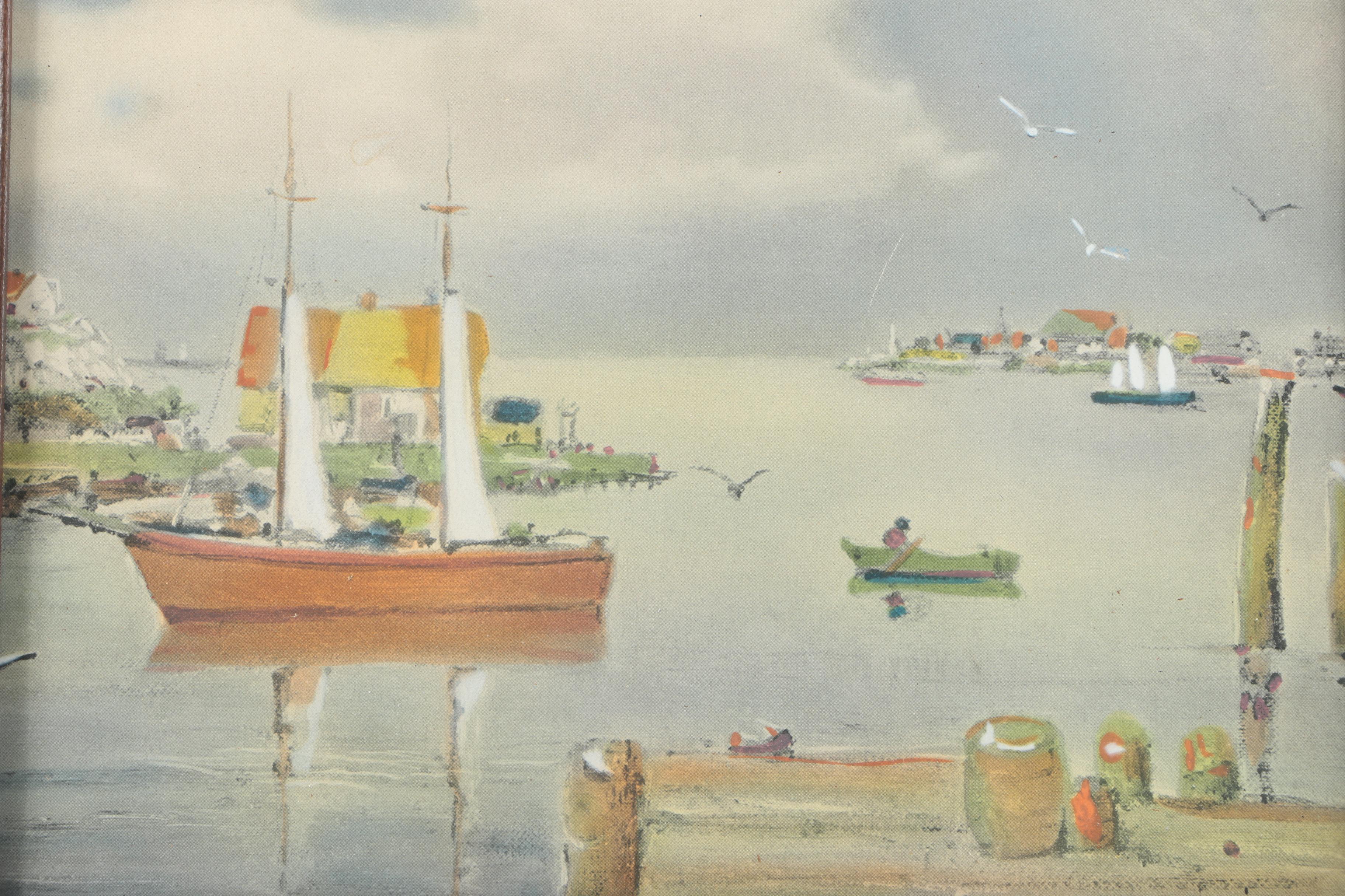 Offset Lithographs of Harbor Scenes