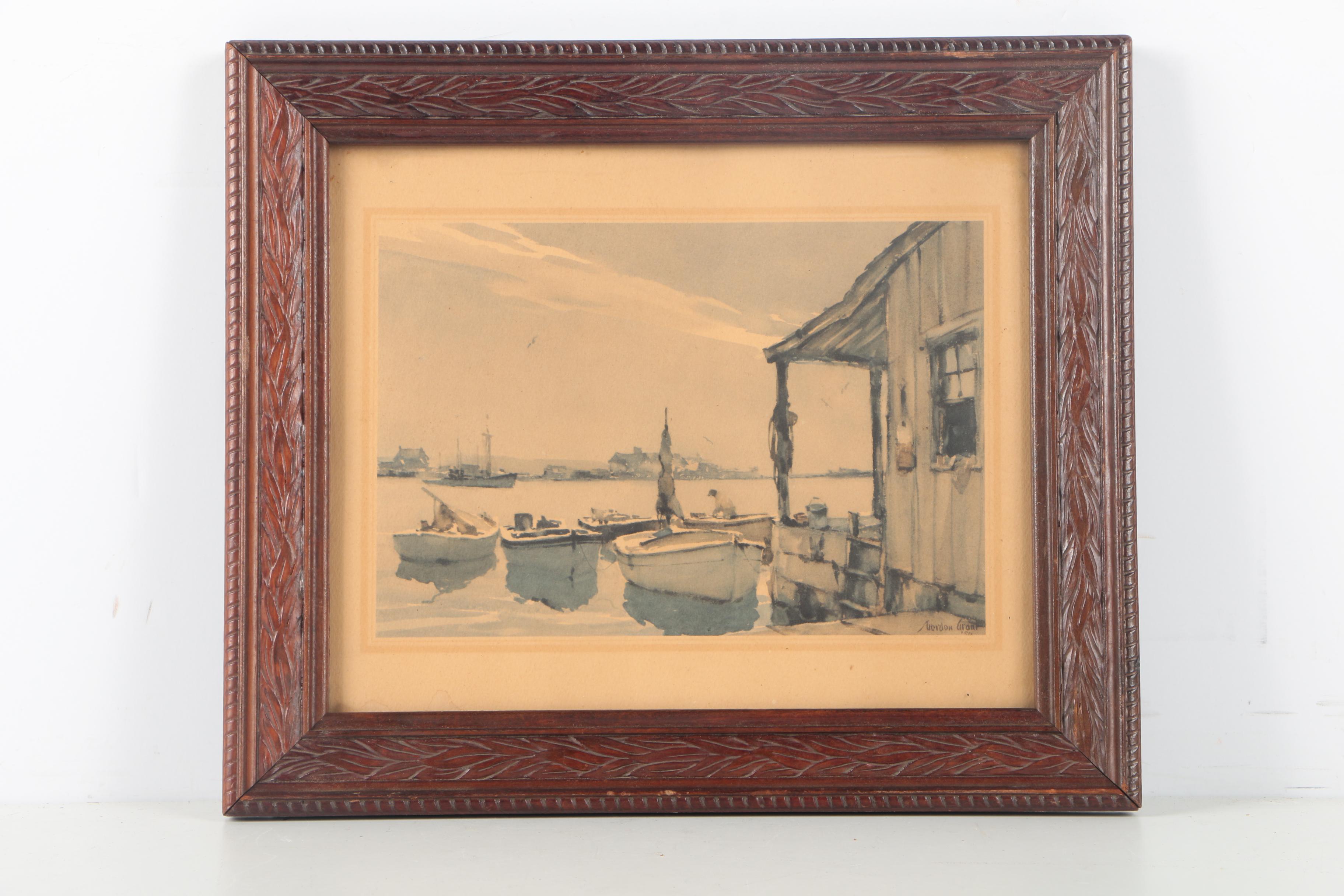 Offset Lithographs of Harbor Scenes
