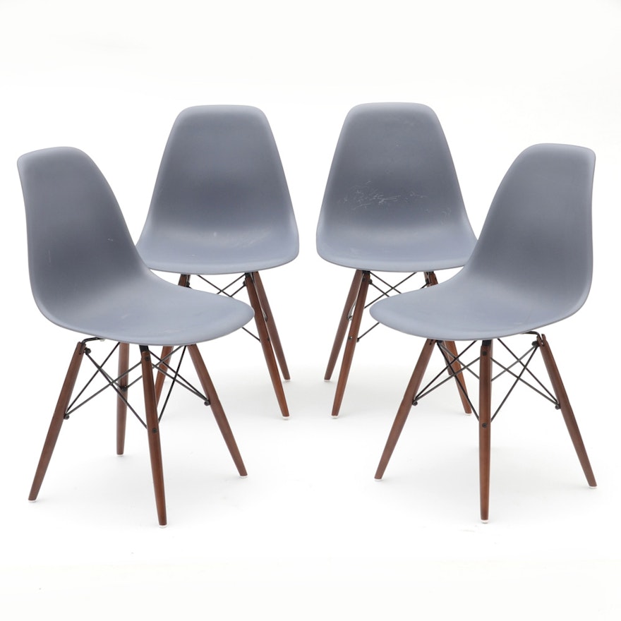 Set of Blue-Gray Shell Chairs