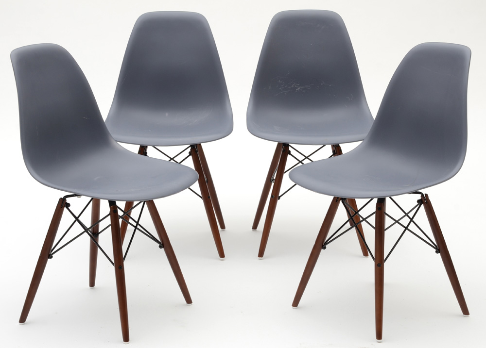 Set of Blue-Gray Shell Chairs
