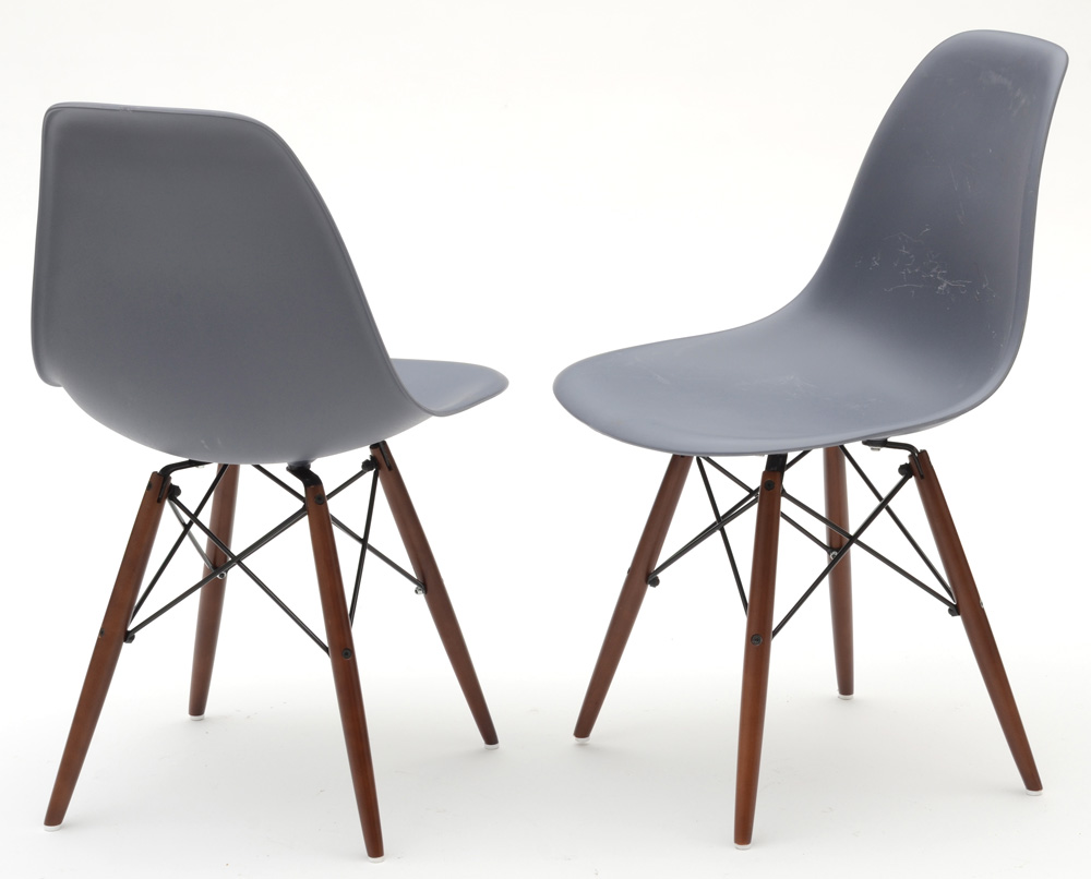 Set of Blue-Gray Shell Chairs