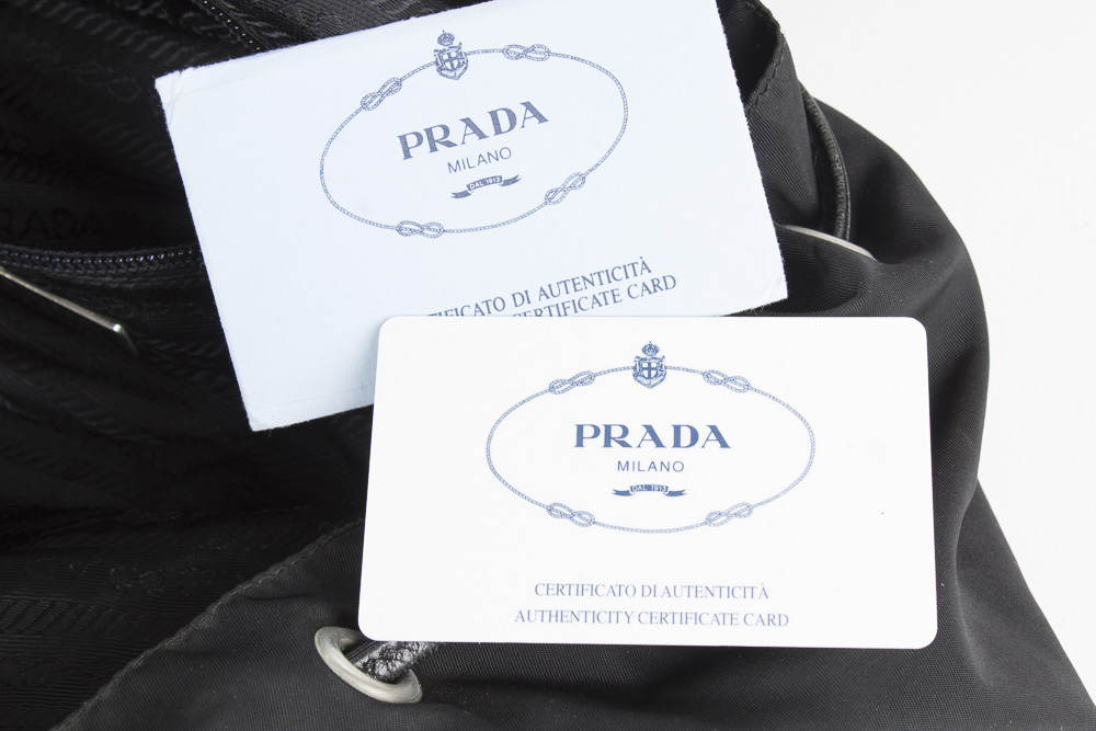 Prada Black Nylon and Leather Trimmed Backpack