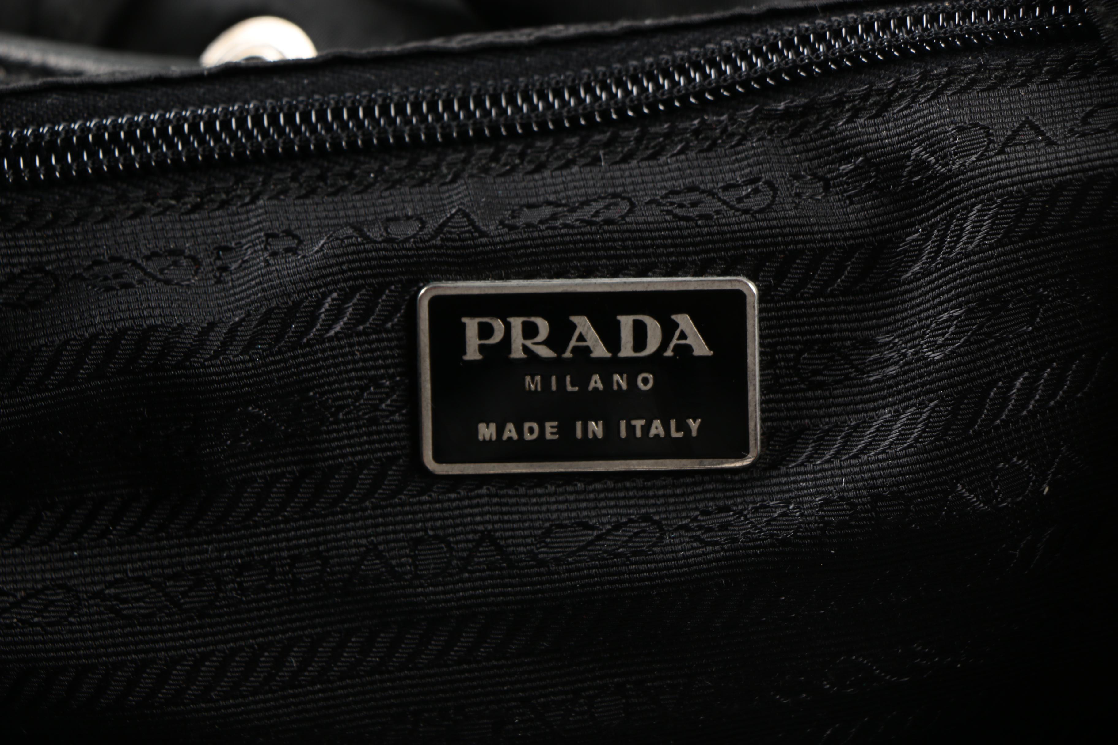 Prada Black Nylon and Leather Trimmed Backpack