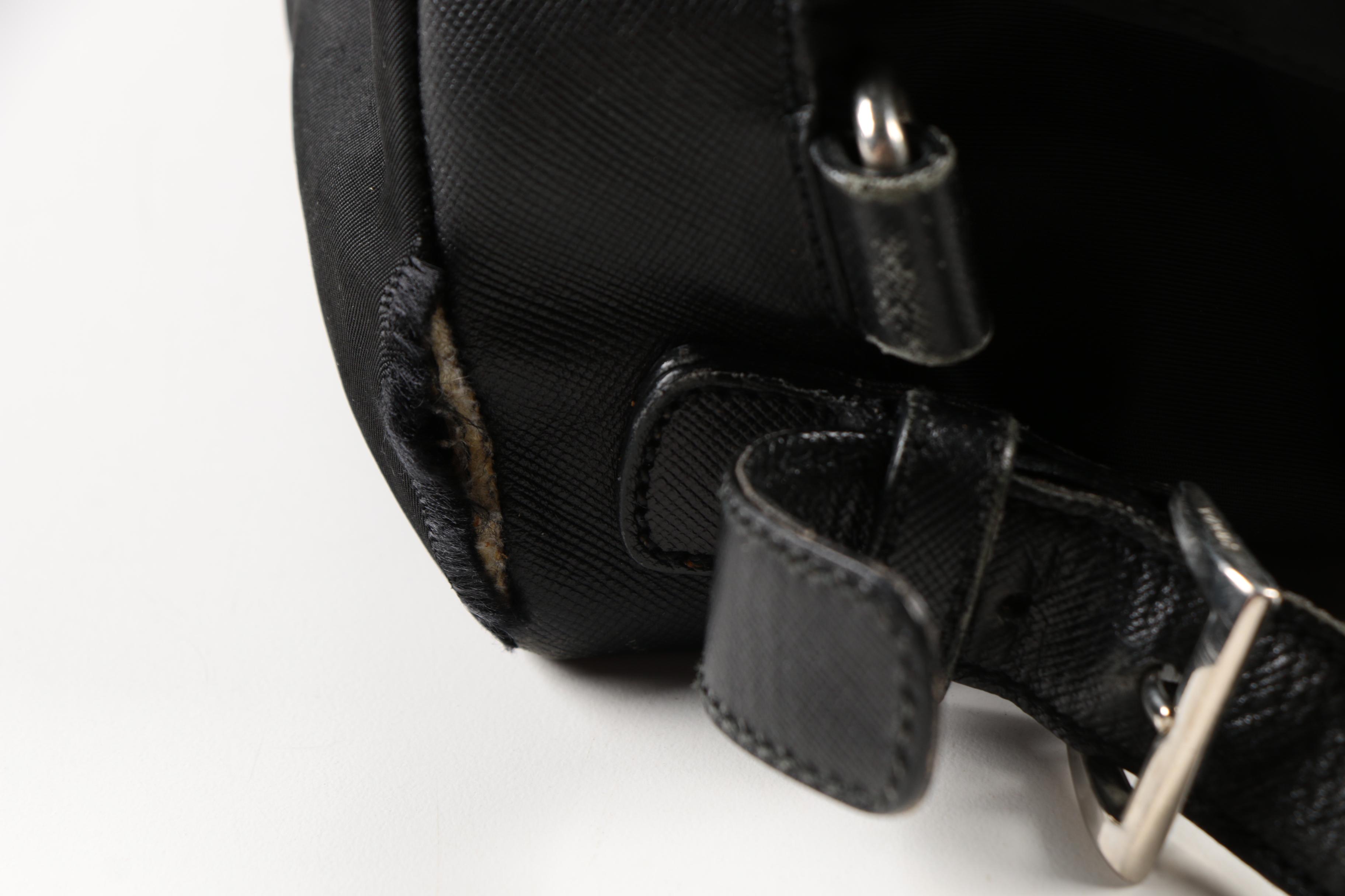 Prada Black Nylon and Leather Trimmed Backpack