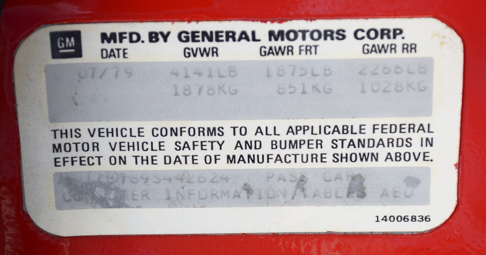 1979 Red Chevrolet Corvette