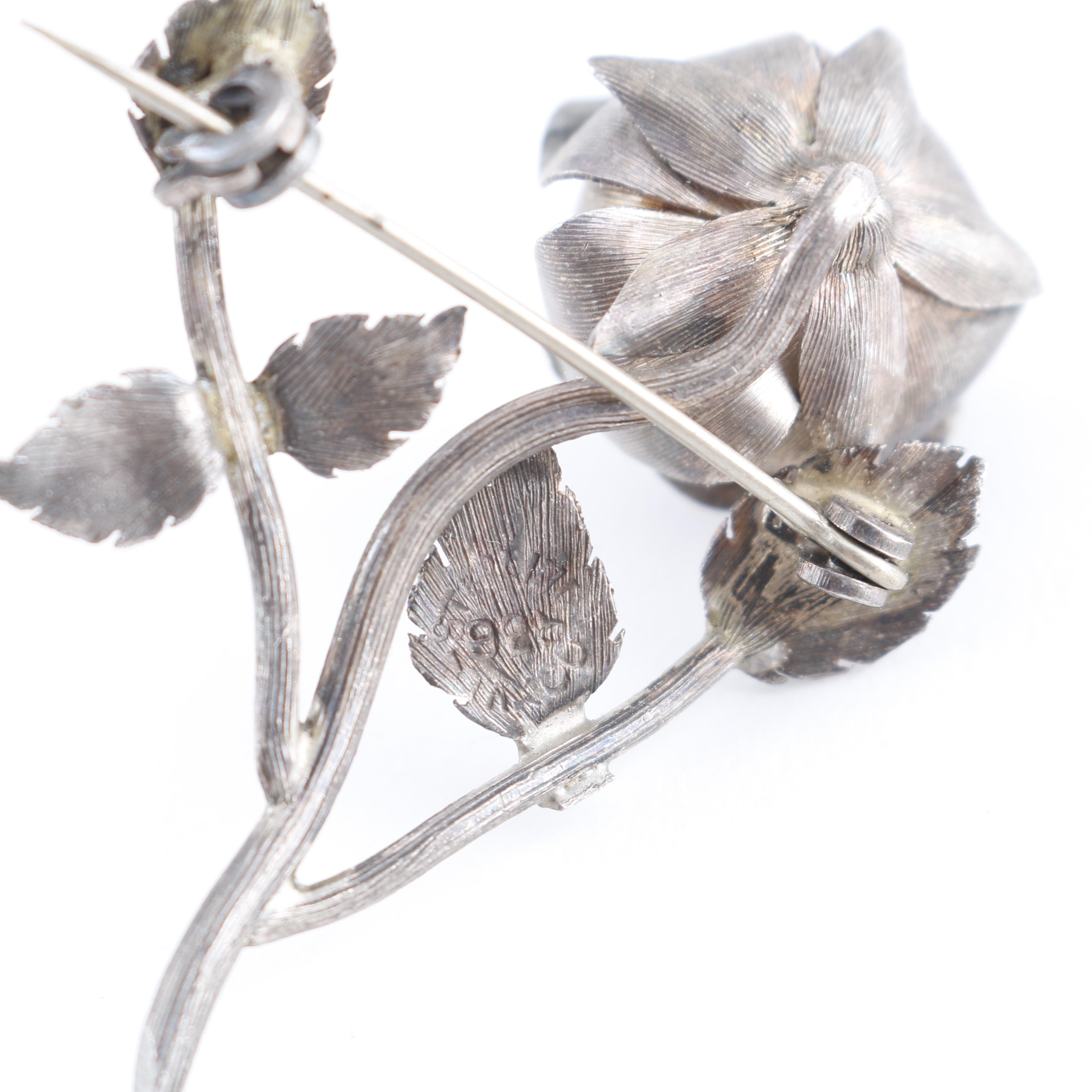 Vintage Sterling Silver Jewelry Including a Thai Bracelet and 800 Silver