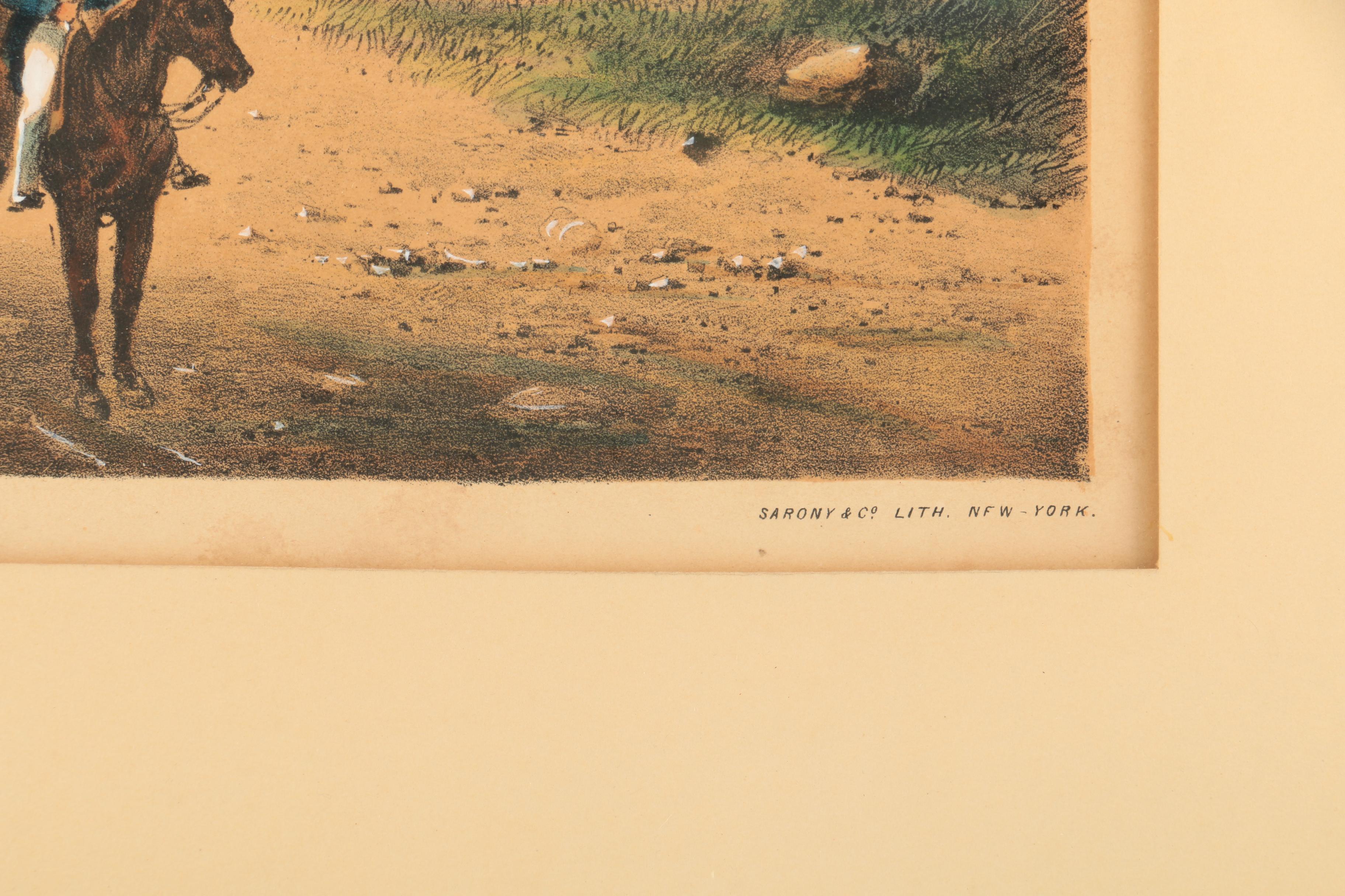Rare Pair of G. H. Durrie Hand Colored Lithographs "East Rock" and "West Rock"
