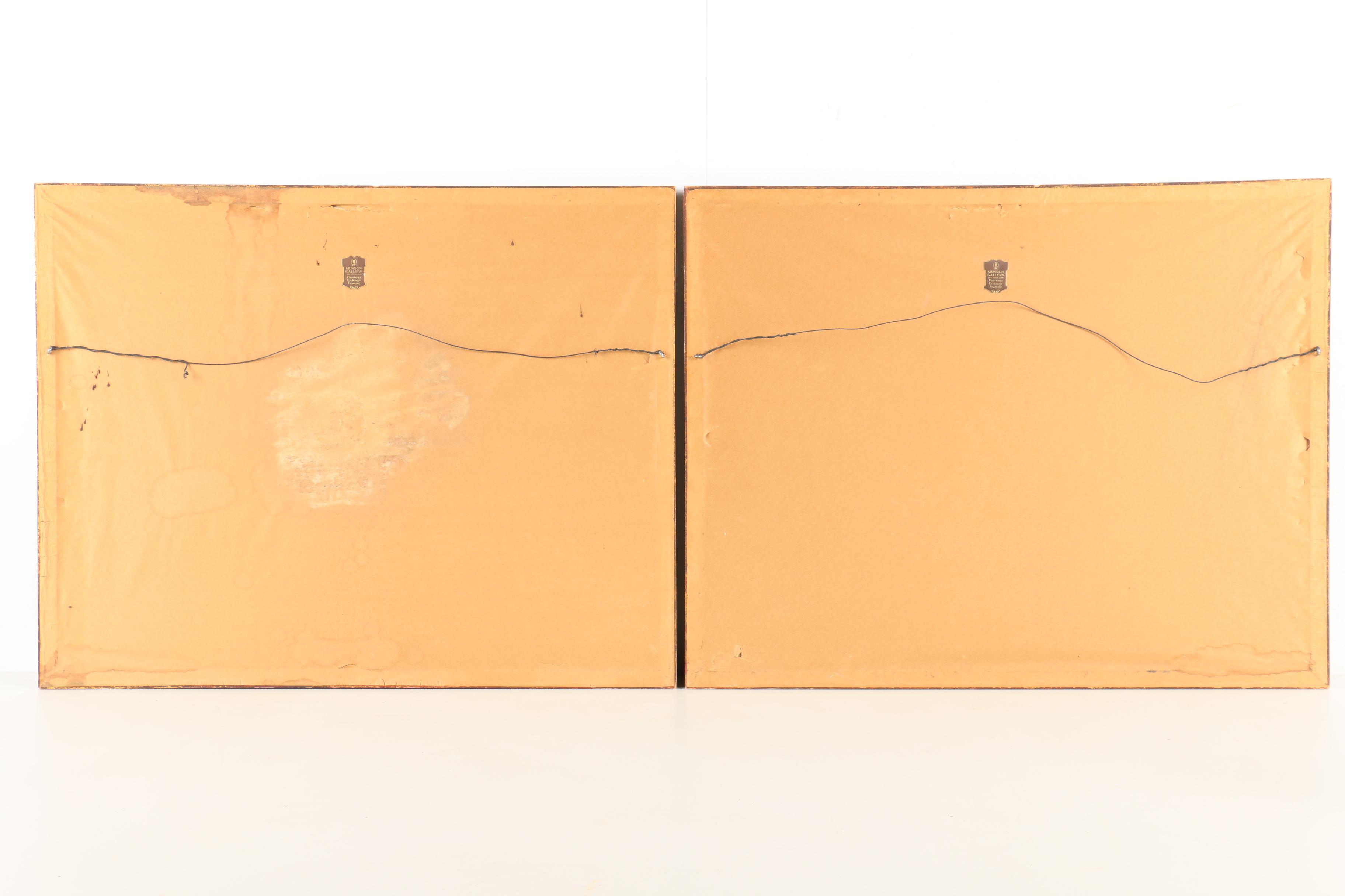 Rare Pair of G. H. Durrie Hand Colored Lithographs "East Rock" and "West Rock"