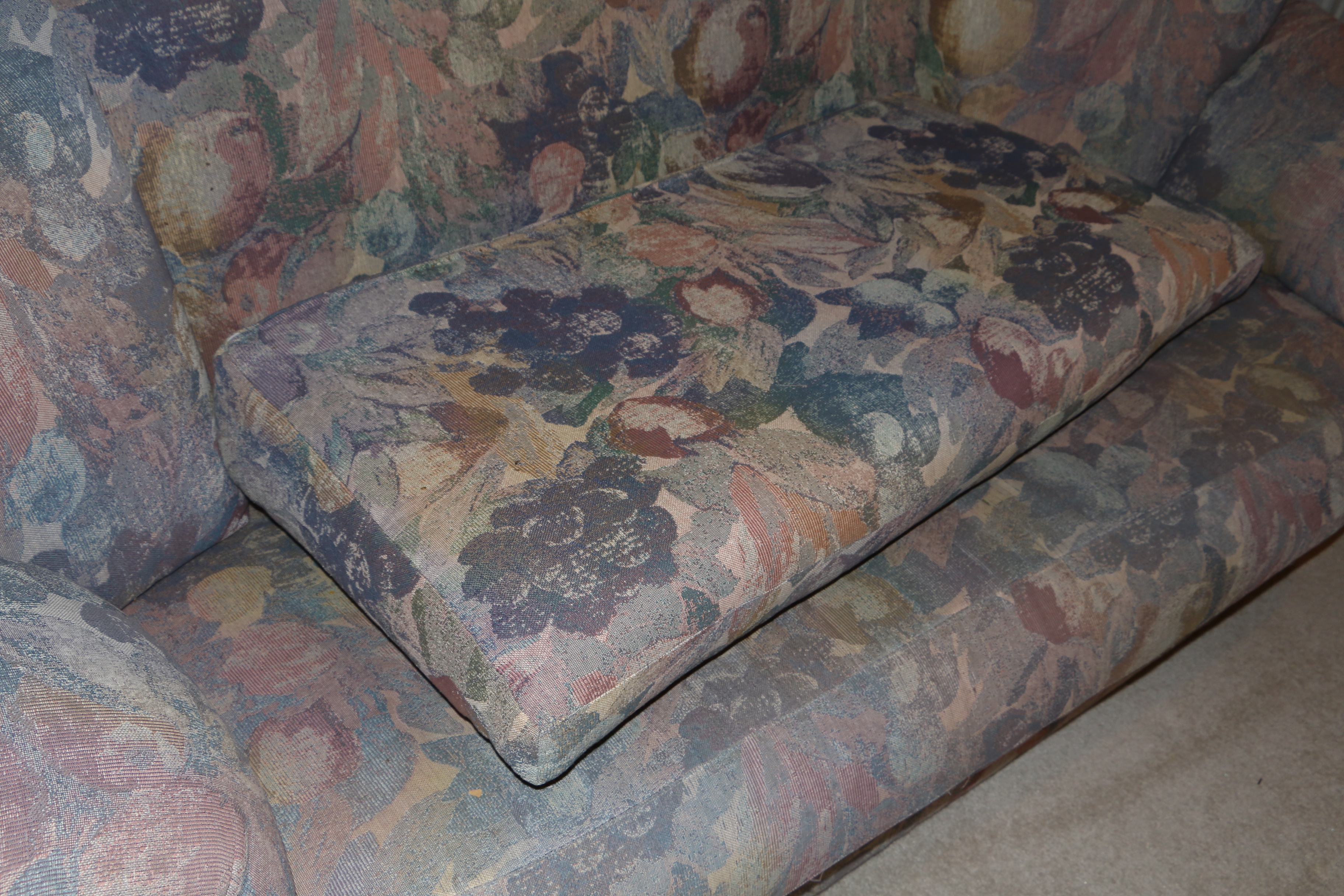 1980s Modern Floral Patterned Sofa and Loveseat by Josef Otmar