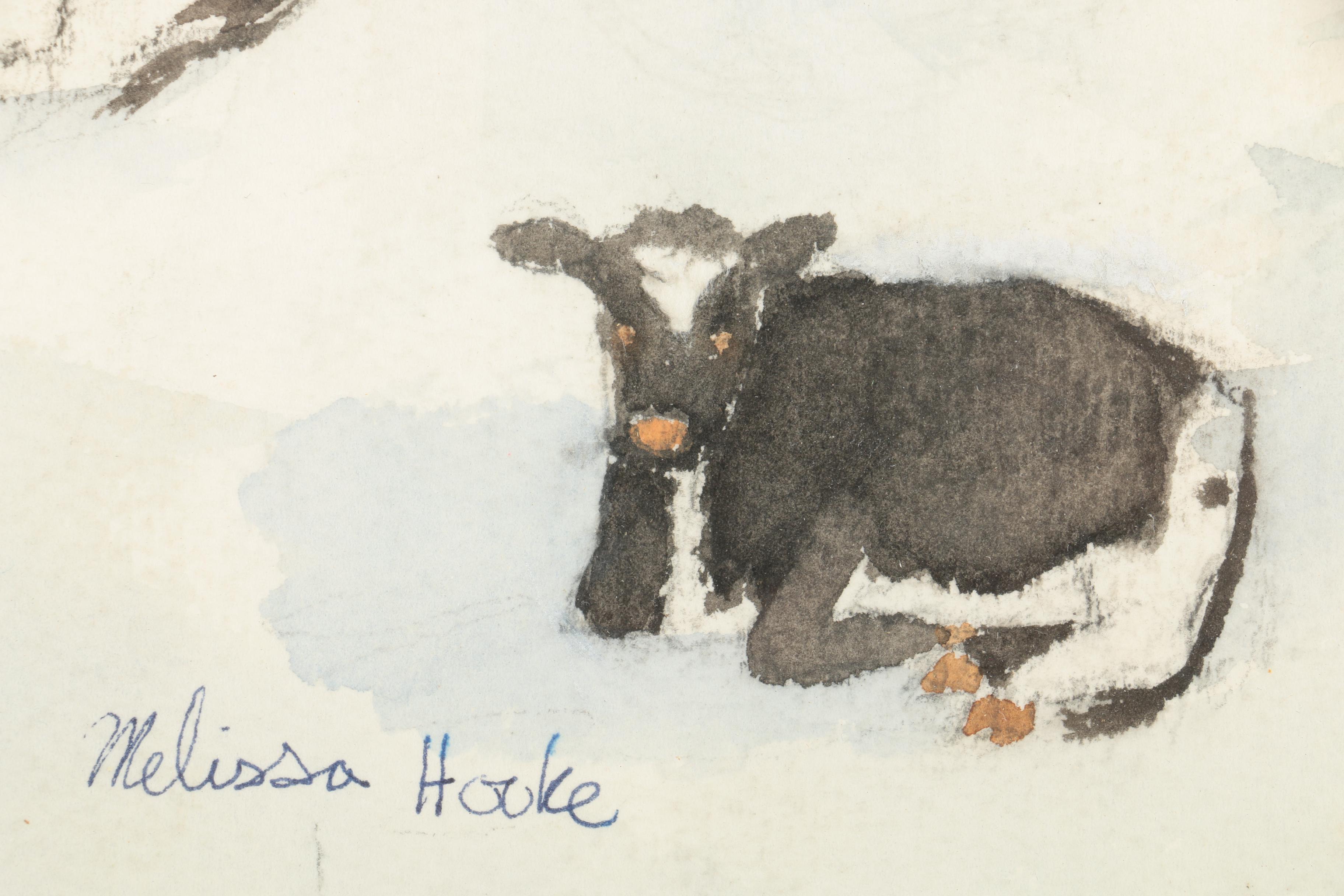 Melissa Hooke Watercolor Painting of Farm Scene