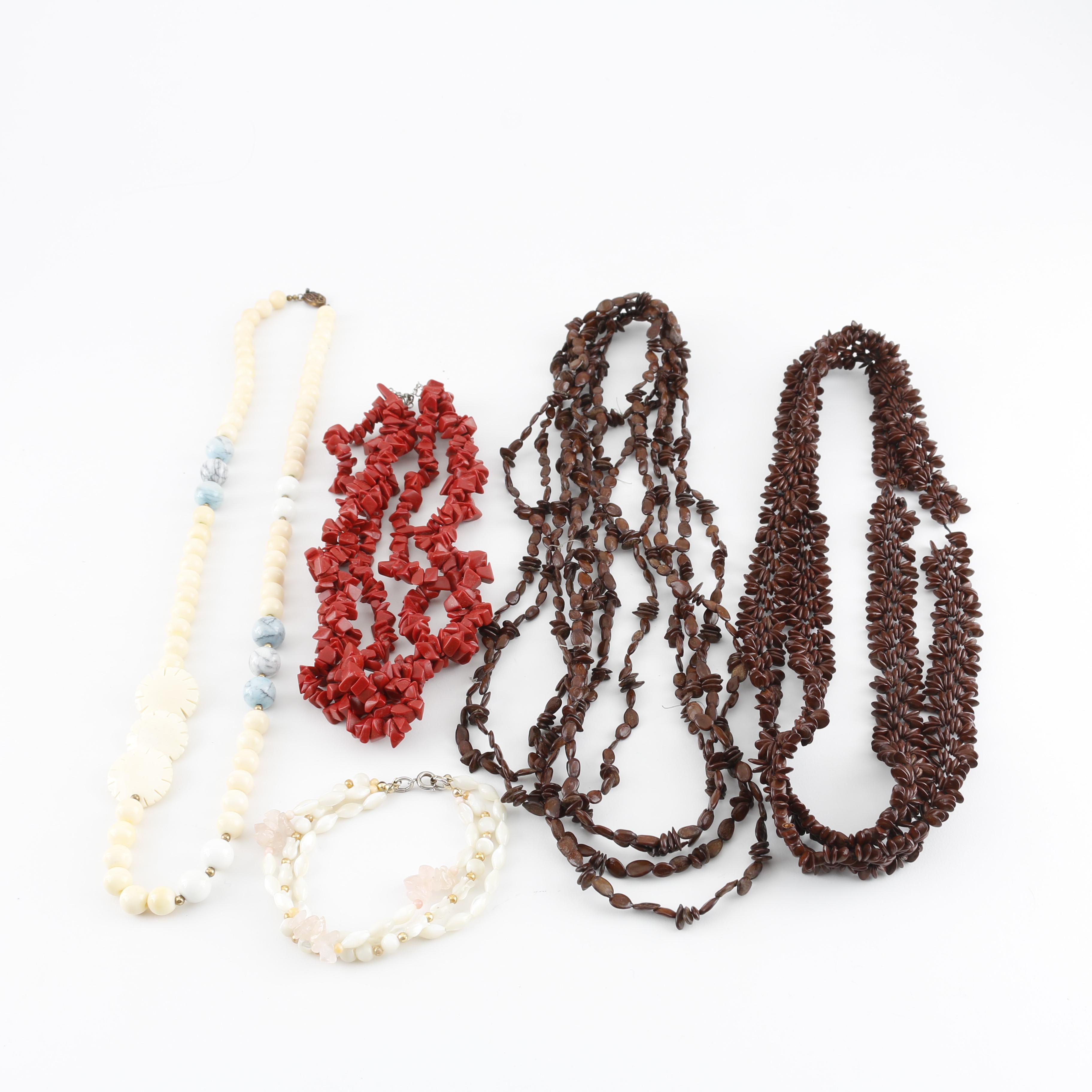 Collection of Vintage Costume Jewelry Including Gemstones and Sterling Silver