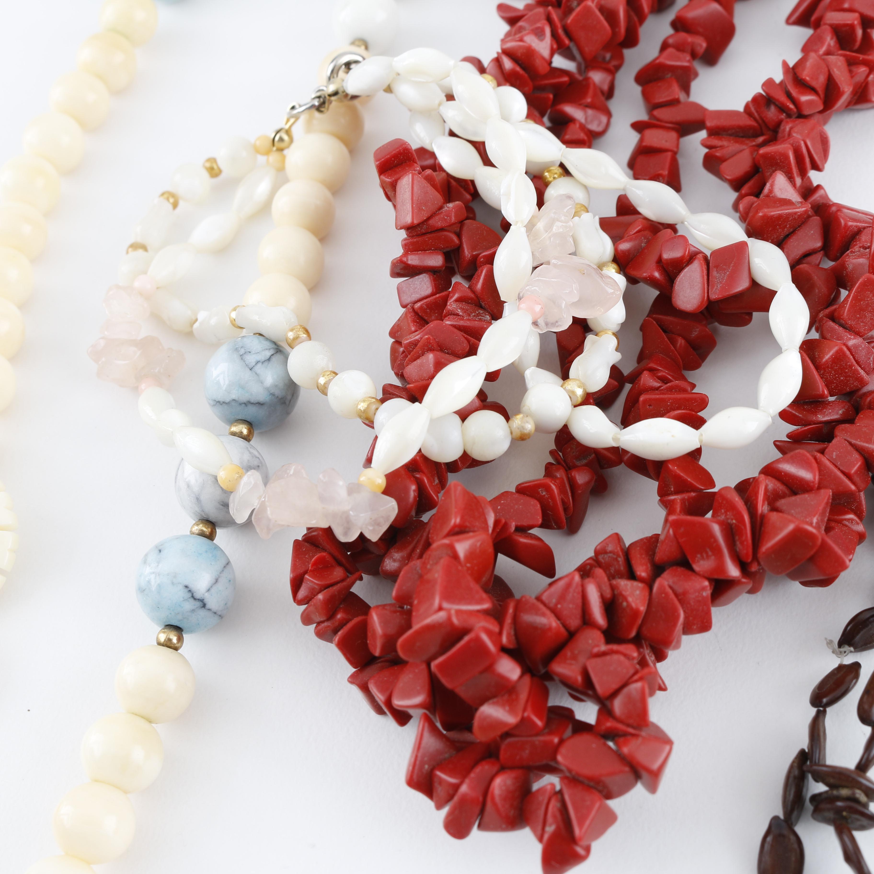 Collection of Vintage Costume Jewelry Including Gemstones and Sterling Silver