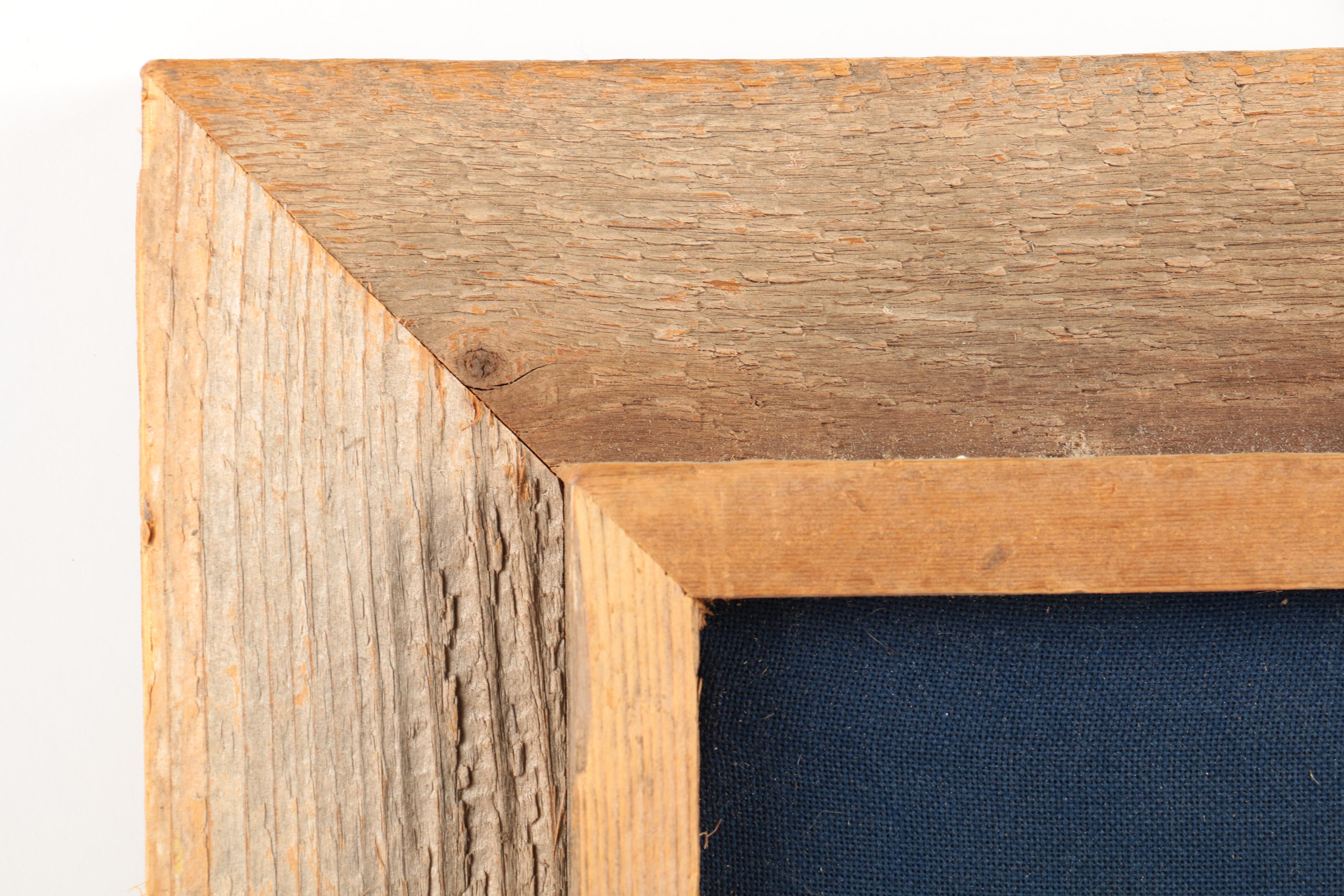 Vintage Sewn Cloth First Flag of The Republic of Texas In Wooden Frame