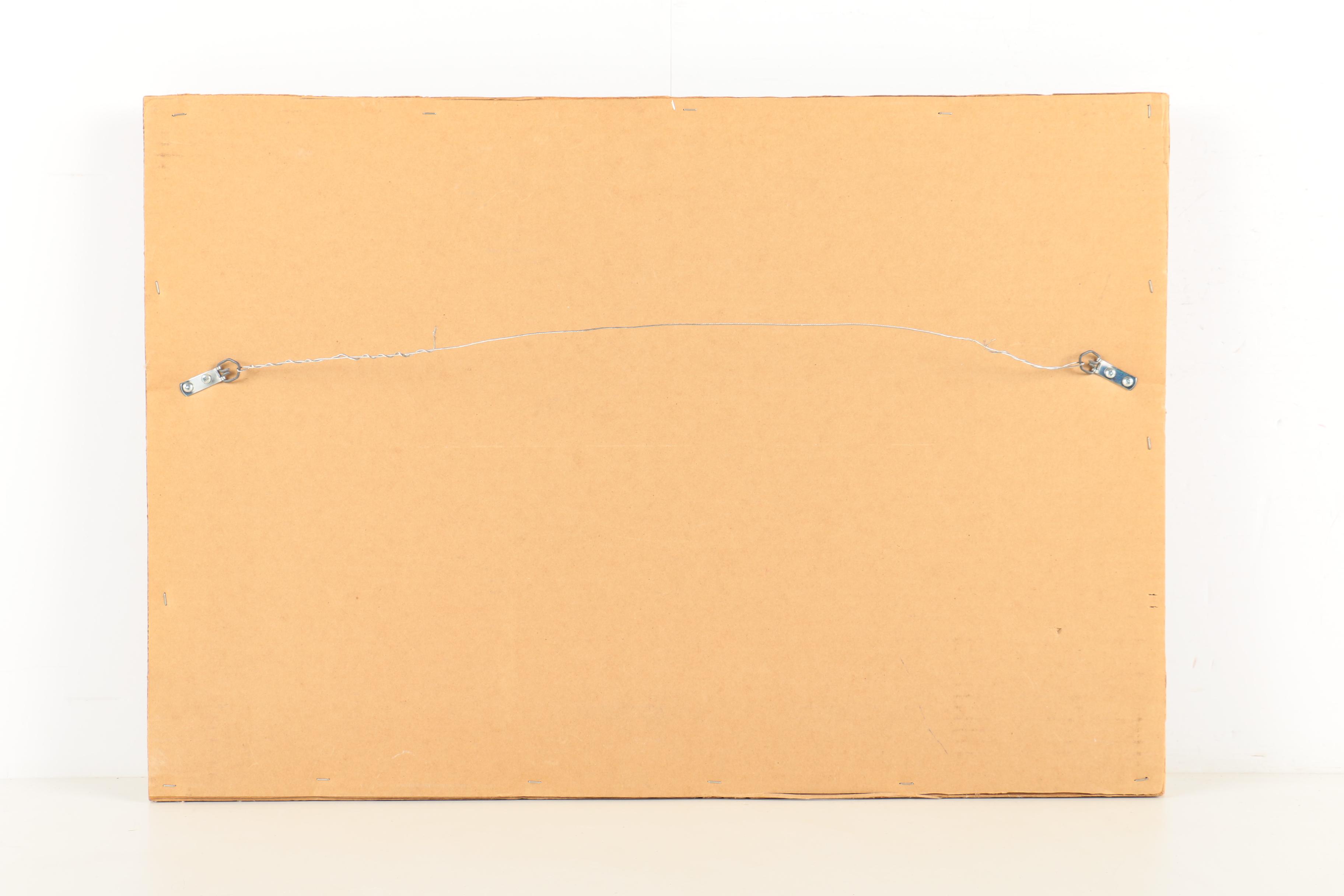 Vintage Sewn Cloth First Flag of The Republic of Texas In Wooden Frame