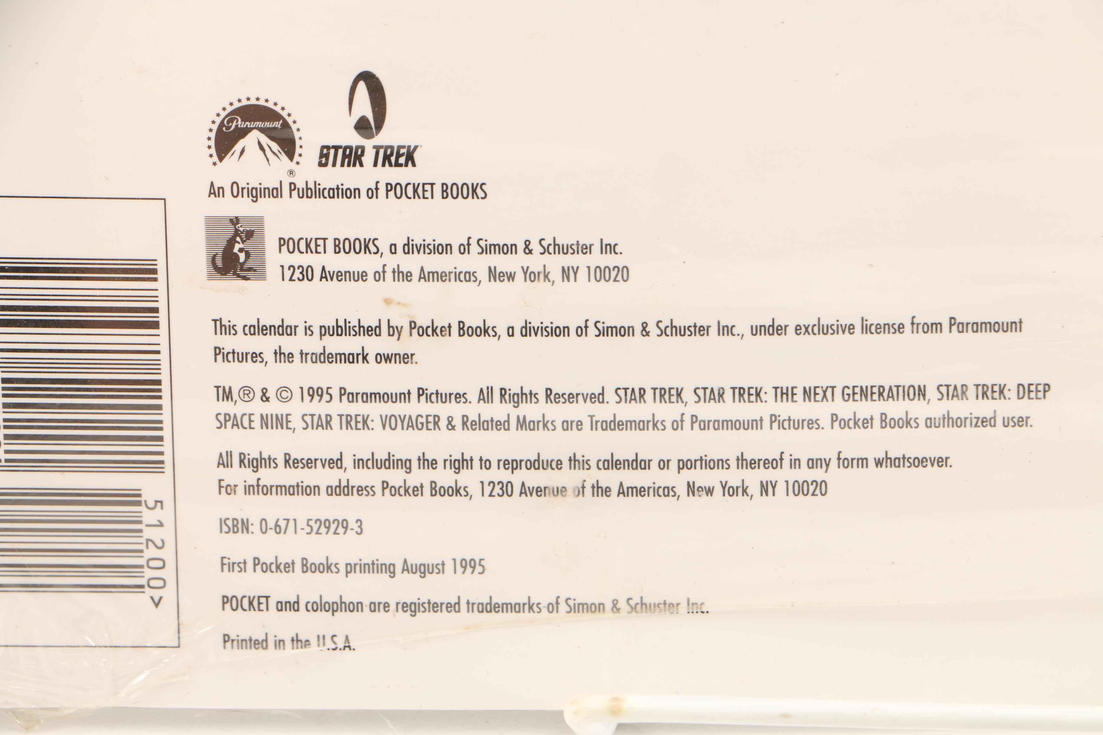 1996 & 1997 "Star Trek" Wall Calendars