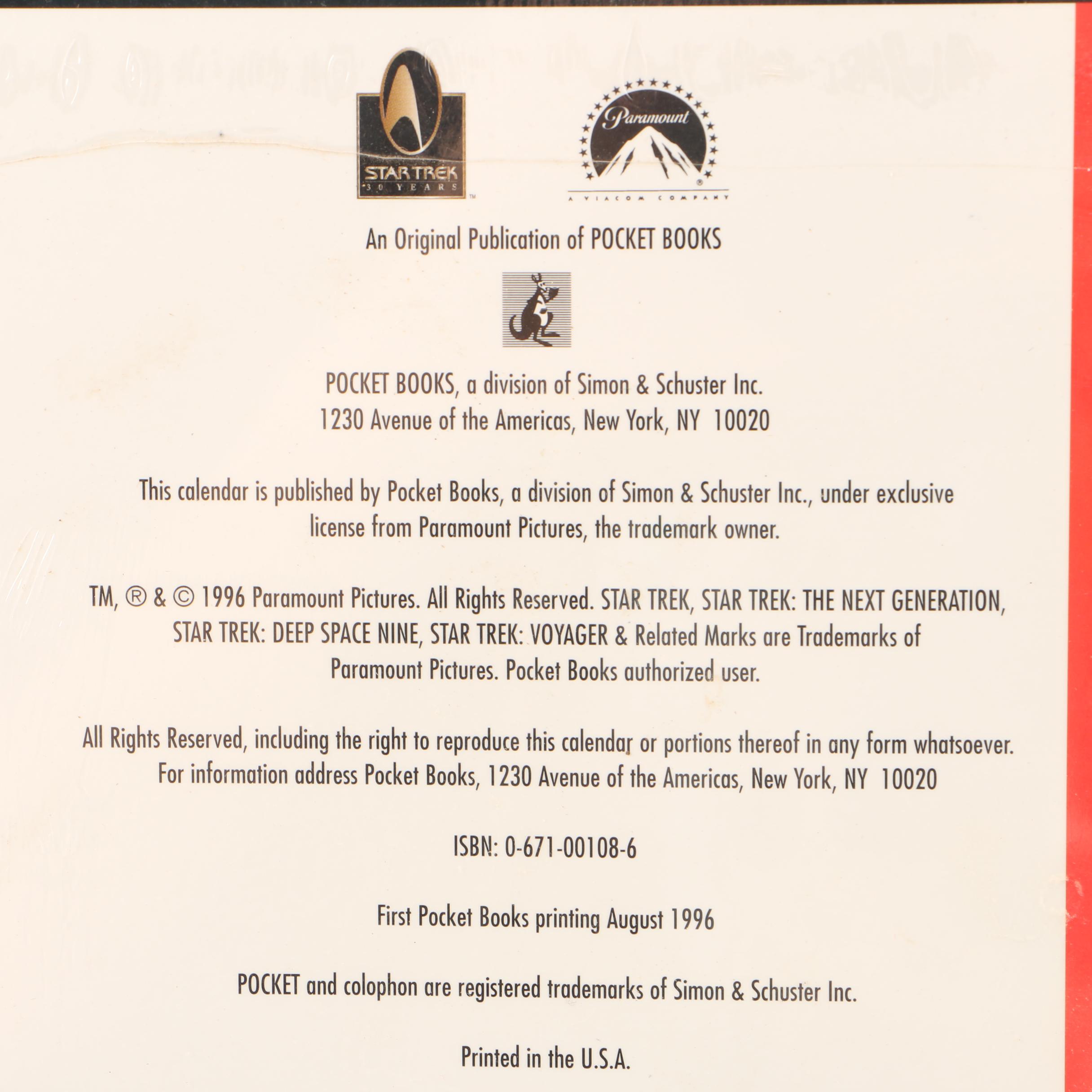 1996 & 1997 "Star Trek" Wall Calendars