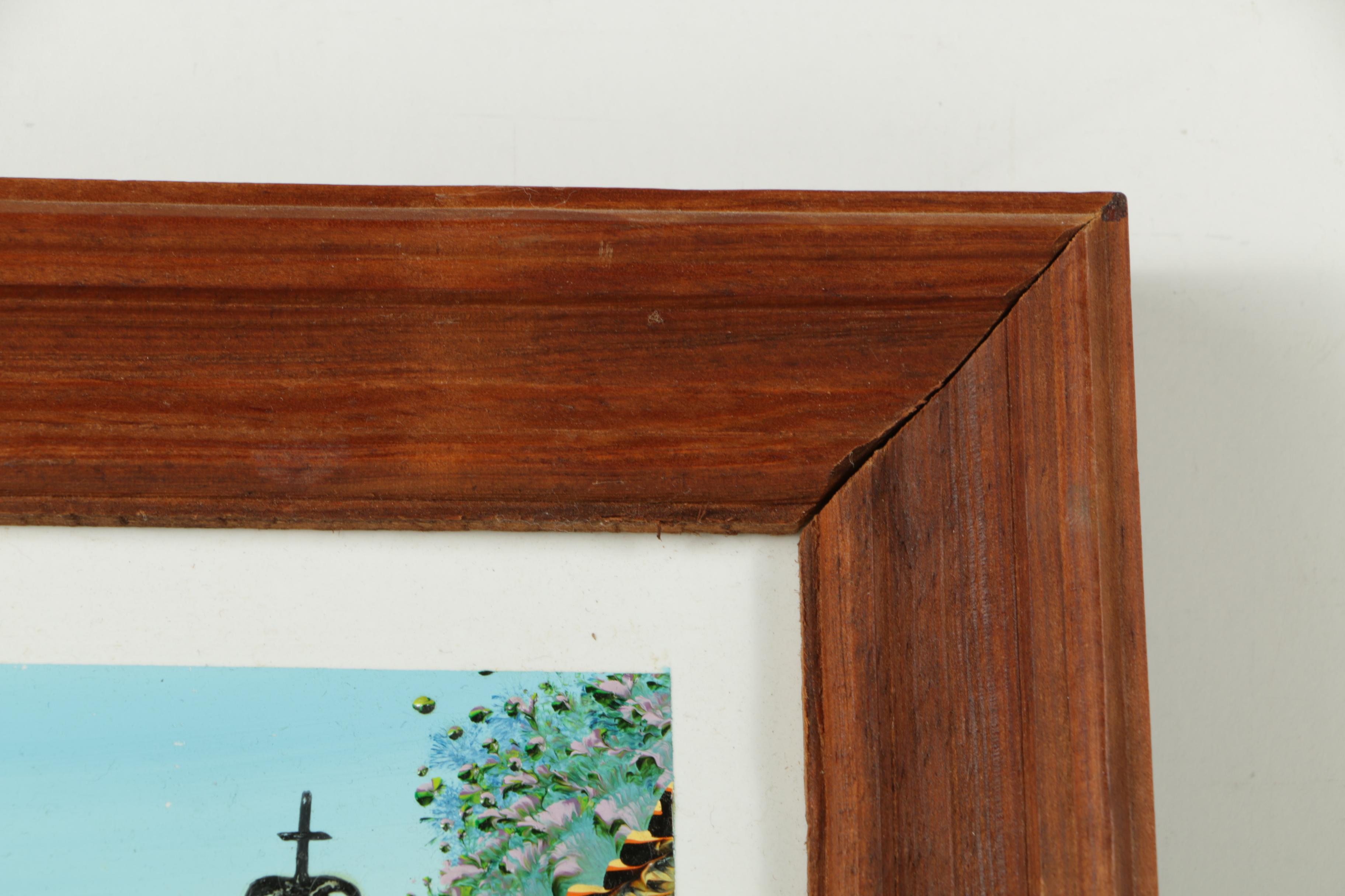 Acrylic Painting on Porcelain of a Beachfront Dwelling